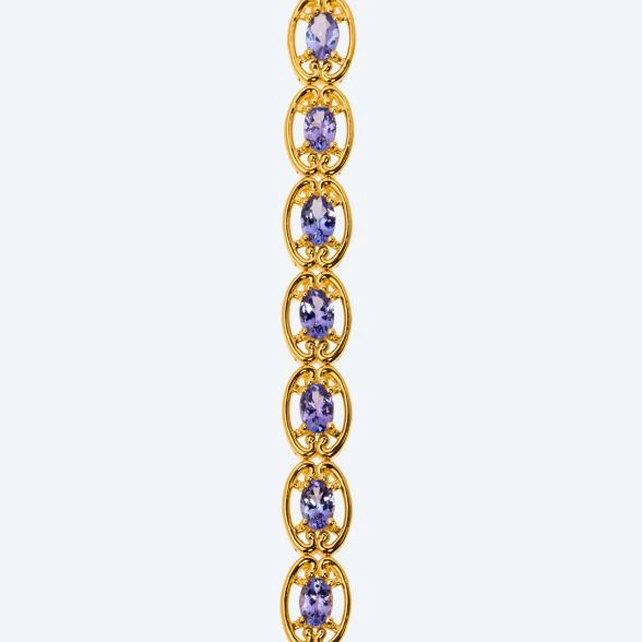 Armband 925 Sterling Silber vergoldet Tansanit