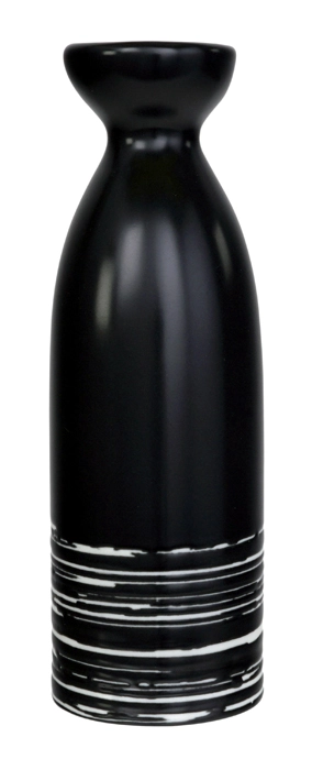 Schwarz / Weiß Sake Flasche - Black Maru - 17.5cm 180ml