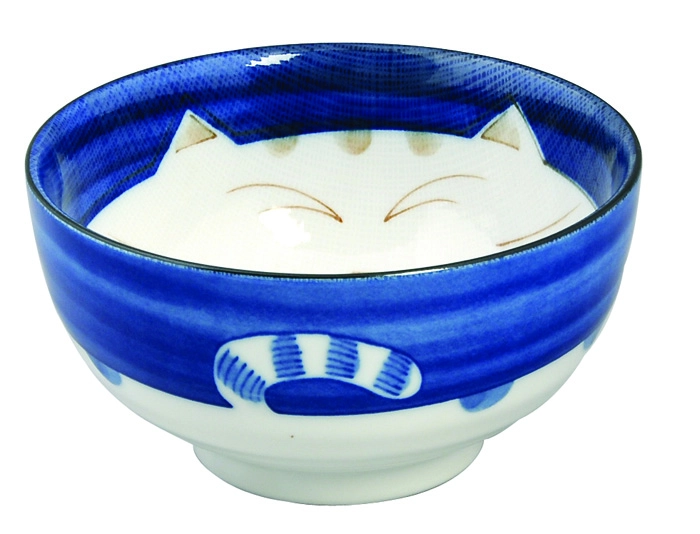 Blaue Schale - Kawai Katze - 16 cm 800 ml