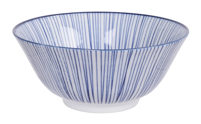 Blau / Weiße Schalen Linien - Nippon Blau - 15,2 x 6,7 cm 500 ml