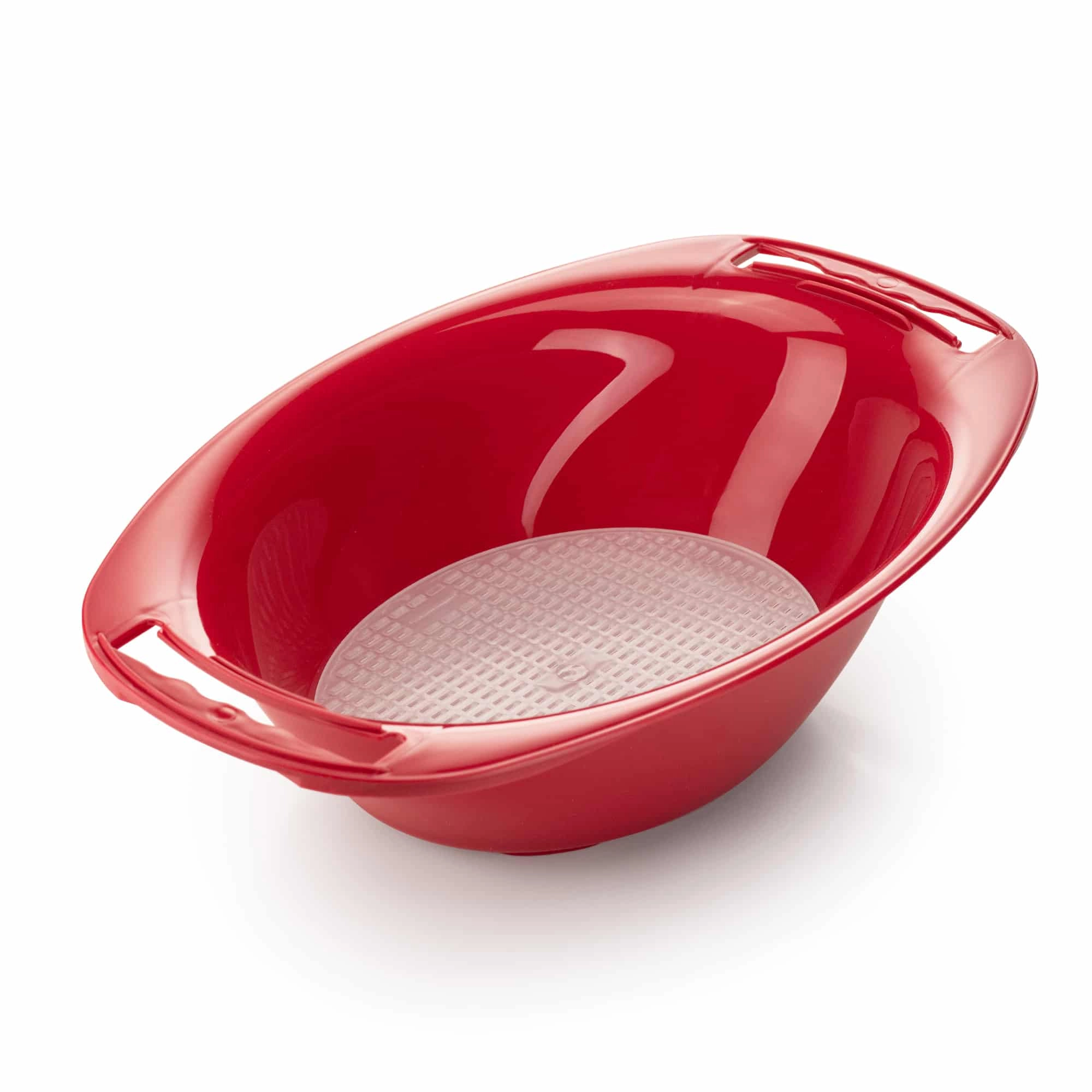 Auffangschale oval mit Sieb für Börner Vital, V5, V6 und Powerline Reiben - Rot