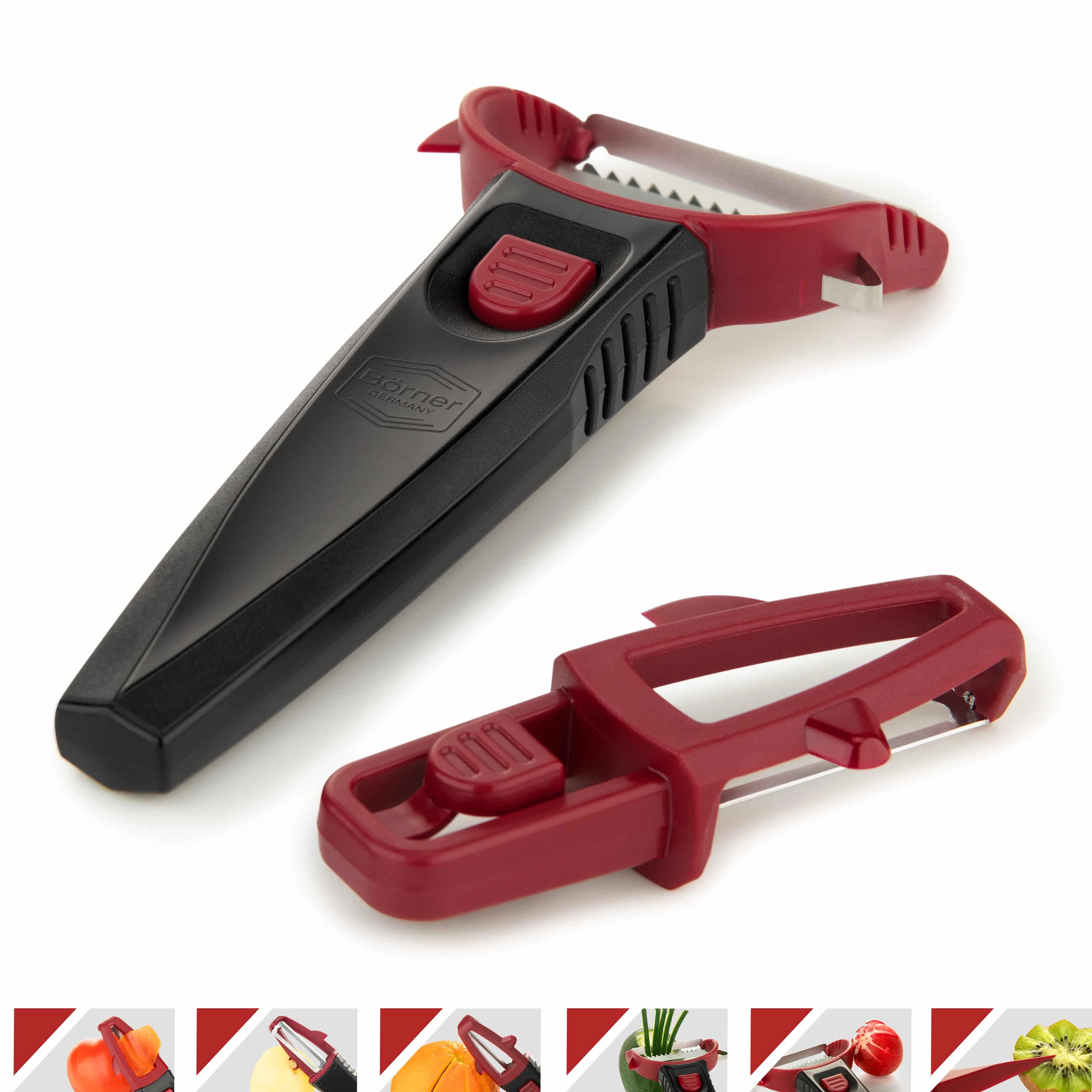 Börner Multi Peeler 3er Set - Rot/Schwarz