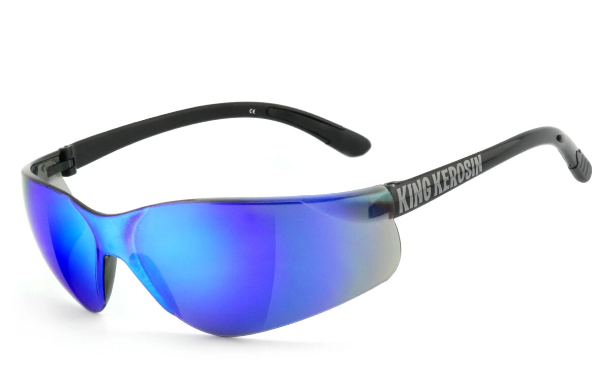 Anfertigung in Deiner individuellen Sehstärke möglich, King Kerosin: Sonnenbrille, Bikerbrille, Motorradbrille, Besonders ergonomische Passform mit soften Bügelenden, Steinschlagbeständig durch Kunsts