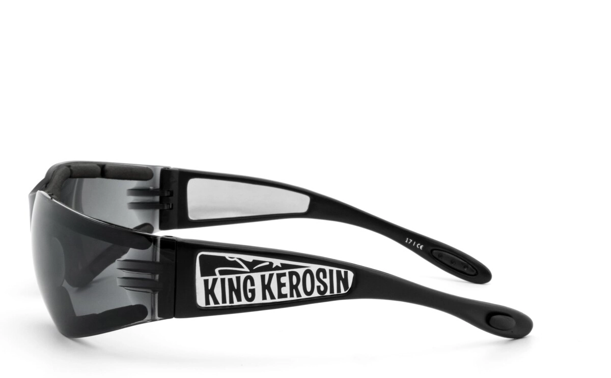 King Kerosin: Sonnenbrille, Bikerbrille, Motorradbrille, Besonders ergonomische Passform mit Polster, Steinschlagbeständig durch Kunststoff-Sicherheitsglas, HLT® Qualitätsgläser für verzerrungsfreies 