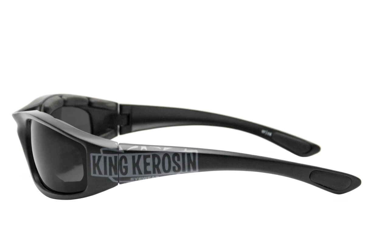 King Kerosin: Sportbrille, Bikerbrille, Motorradbrille, Besonders ergonomische Passform mit Polster, Steinschlagbeständig durch Kunststoff-Sicherheitsglas, HLT® Qualitätsgläser für verzerrungsfreies &