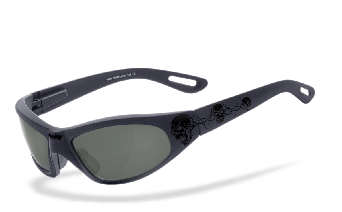 Anfertigung in Deiner individuellen Sehstärke möglich, Bikerbrille, Polbrille, Motorradbrille, Stilgerechtes Auftreten durch einzigartiges Oversize Tribal, Steinschlagbeständig durch Kunststoff-Sicher