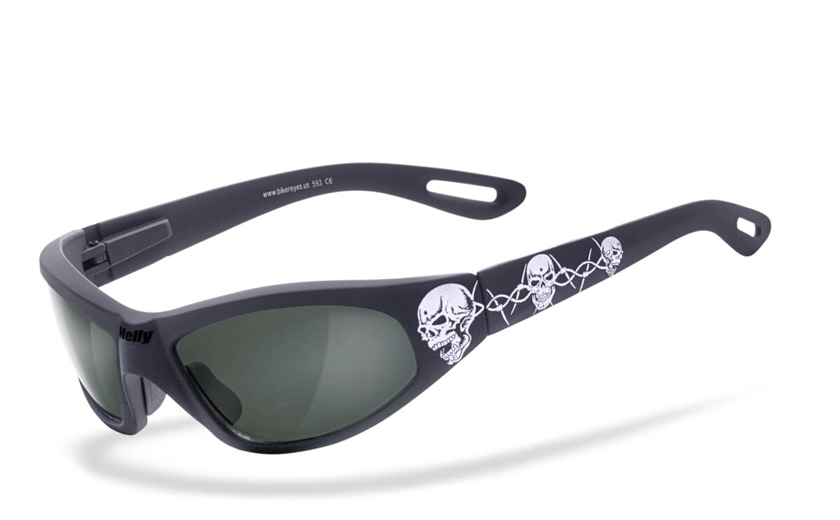 Anfertigung in Deiner individuellen Sehstärke möglich, Bikerbrille, Polbrille, Motorradbrille, Stilgerechtes Auftreten durch einzigartiges Oversize Tribal, Steinschlagbeständig durch Kunststoff-Sicher