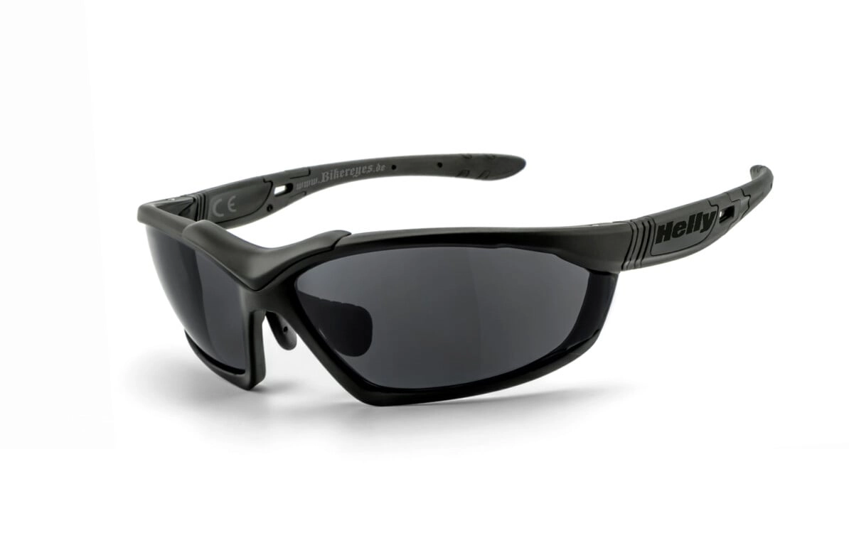 Bikerbrille, Motorradbrille, Sonnenbrille, Besonders ergonomische Passform, Steinschlagbeständig durch Kunststoff-Sicherheitsglas, HLT® Qualitätsgläser für verzerrungsfreies & präzises Sehen, Nasenpad