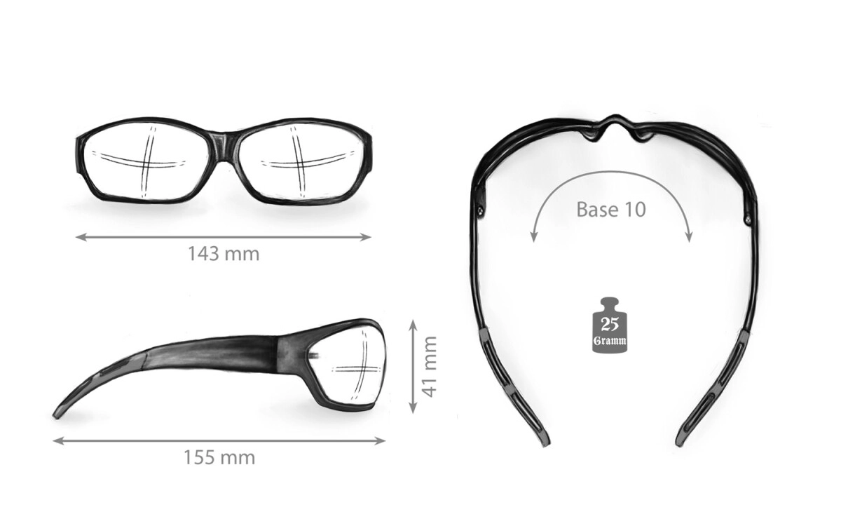 Anfertigung in Deiner individuellen Sehstärke möglich, Bikerbrille, Motorradbrille, Sonnenbrille, Besonders ergonomische Passform, Steinschlagbeständig nach DIN EN 166, HLT® Qualitätsgläser für verzer