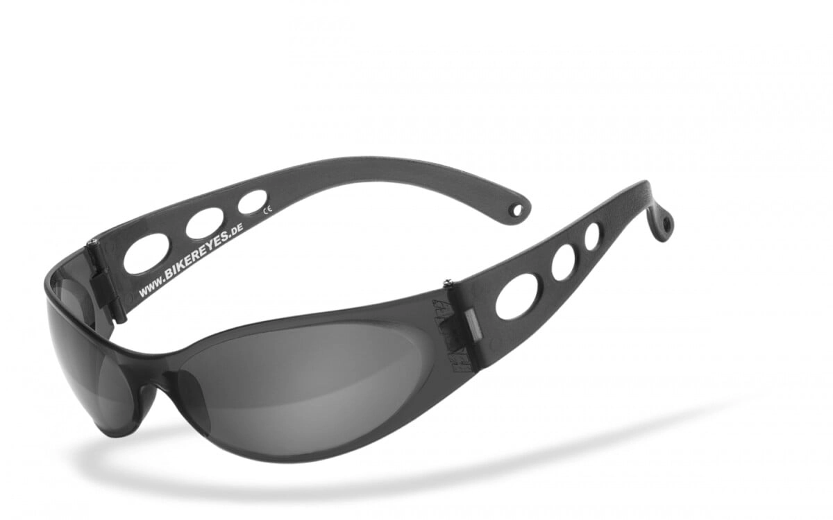 Bikerbrille, Motorradbrille, Sonnenbrille, Speziell für schmale Köpfe gefertigt, Steinschlagbeständig durch Kunststoff-Sicherheitsglas, HLT® Qualitätsgläser für verzerrungsfreies & präzises Sehen, Bes