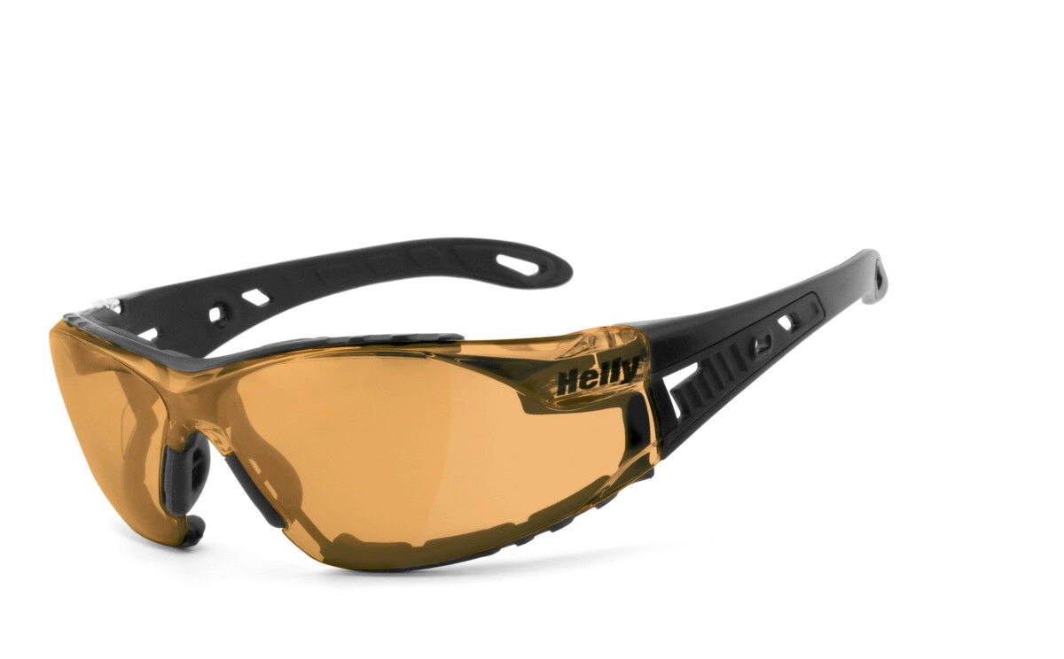 Bikerbrille, Motorradbrille, Sonnenbrille, Ergonomische Passform mit Band & Polster (abnehmbar), Steinschlagbeständig durch Kunststoff-Sicherheitsglas, HLT® Qualitätsgläser für verzerrungsfreies & prä