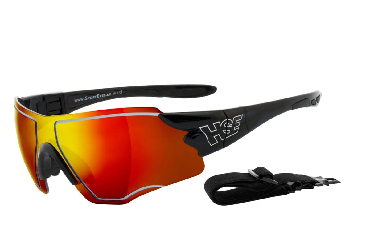 Anfertigung in Deiner individuellen Sehstärke möglich, Sportbrille, Sonnenbrille, Besonders ergonomische Passform, Steinschlagbeständig durch Kunststoff-Sicherheitsglas, HLT® Qualitätsgläser für verze