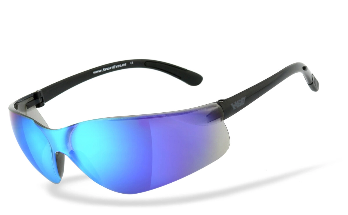 Anfertigung in Deiner individuellen Sehstärke möglich, Verspiegelte Sportbrille, Sonnenbrille, Besonders ergonomische Passform, Steinschlagbeständig durch Kunststoff-Sicherheitsglas, HLT® Qualitätsglä