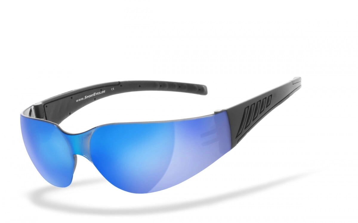 Anfertigung in Deiner individuellen Sehstärke möglich, Verspiegelte Sportbrille, Sonnenbrille, Besonders ergonomische Passform, Steinschlagbeständig durch Kunststoff-Sicherheitsglas, HLT® Qualitätsglä