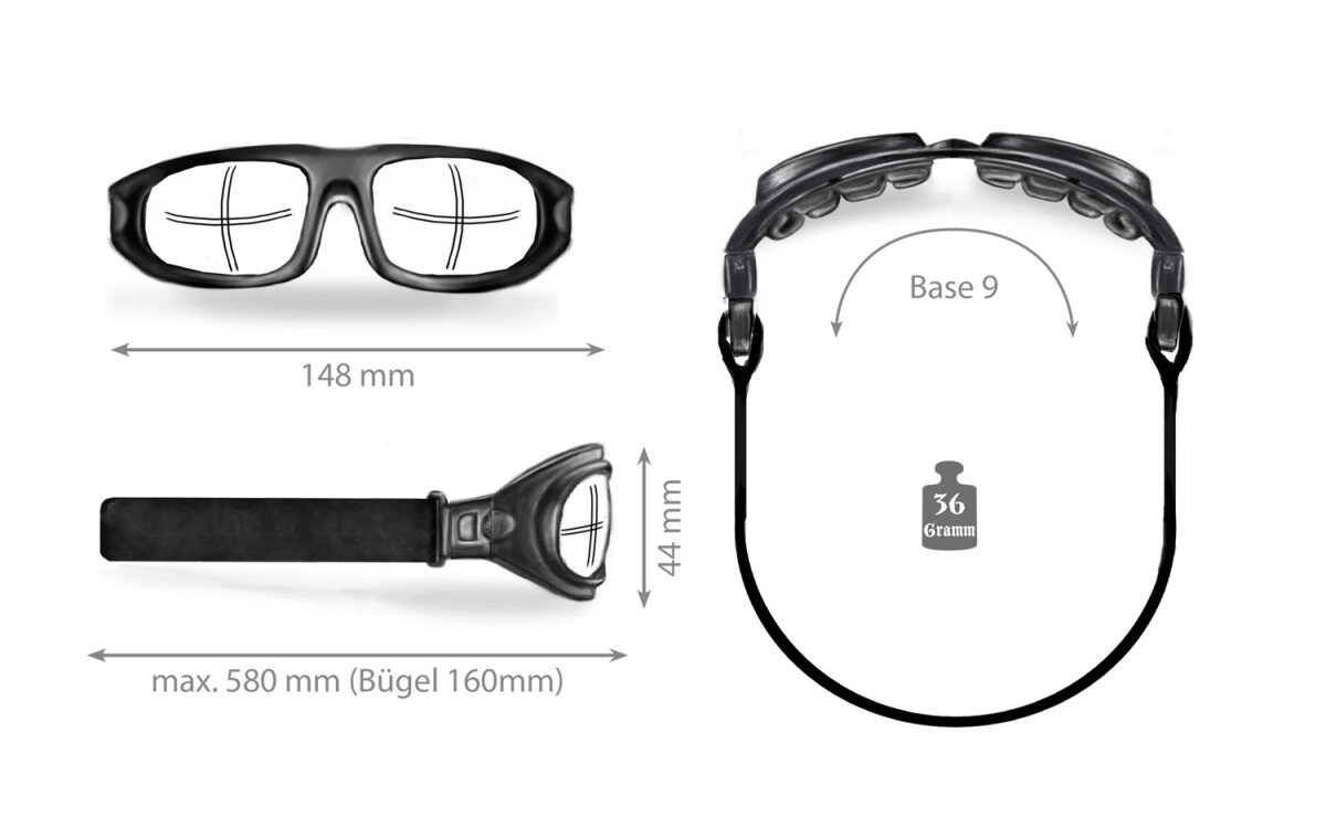 Anfertigung in Deiner individuellen Sehstärke möglich, Motorradbrille, Bikerbrille, Multifunktionsbrille, Besonders ergonomische Passform mit Polster, Steinschlagbeständig durch Kunststoff-Sicherheits