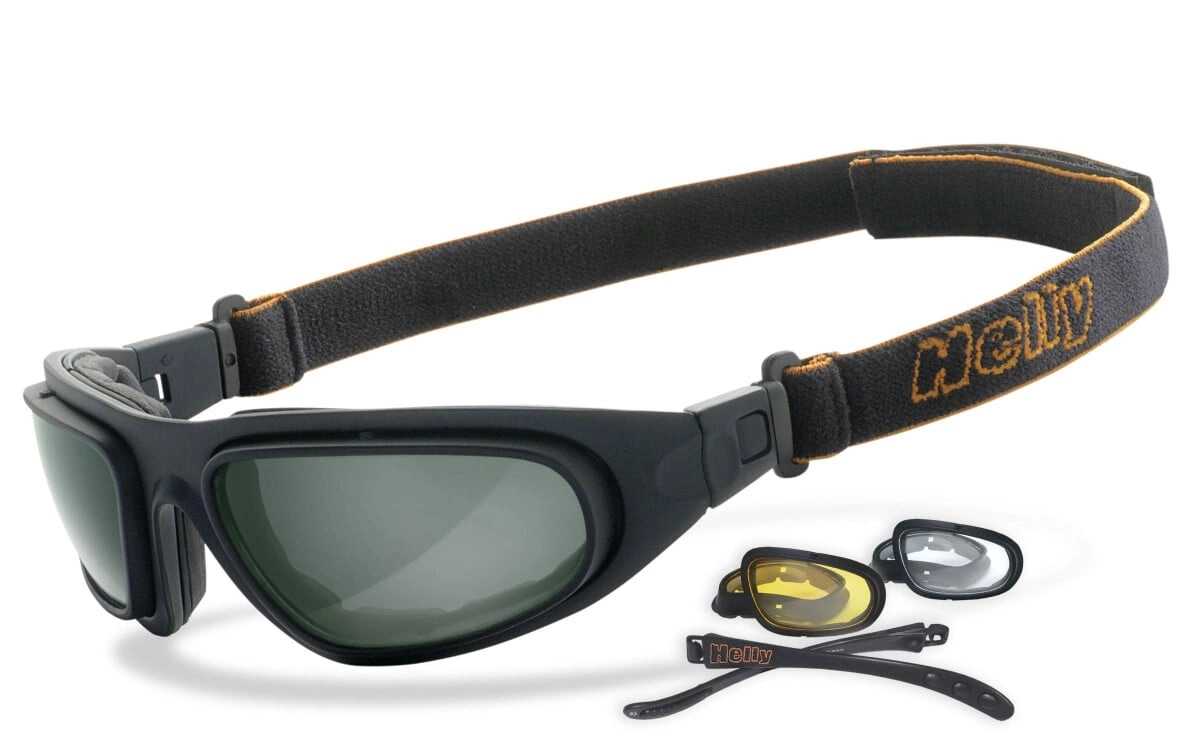 Anfertigung in Deiner individuellen Sehstärke möglich, Motorradbrille | winddicht | Chopper, Besonders ergonomische Passform mit Polster, Steinschlagbeständig durch Kunststoff-Sicherheitsglas, HLT® Qu