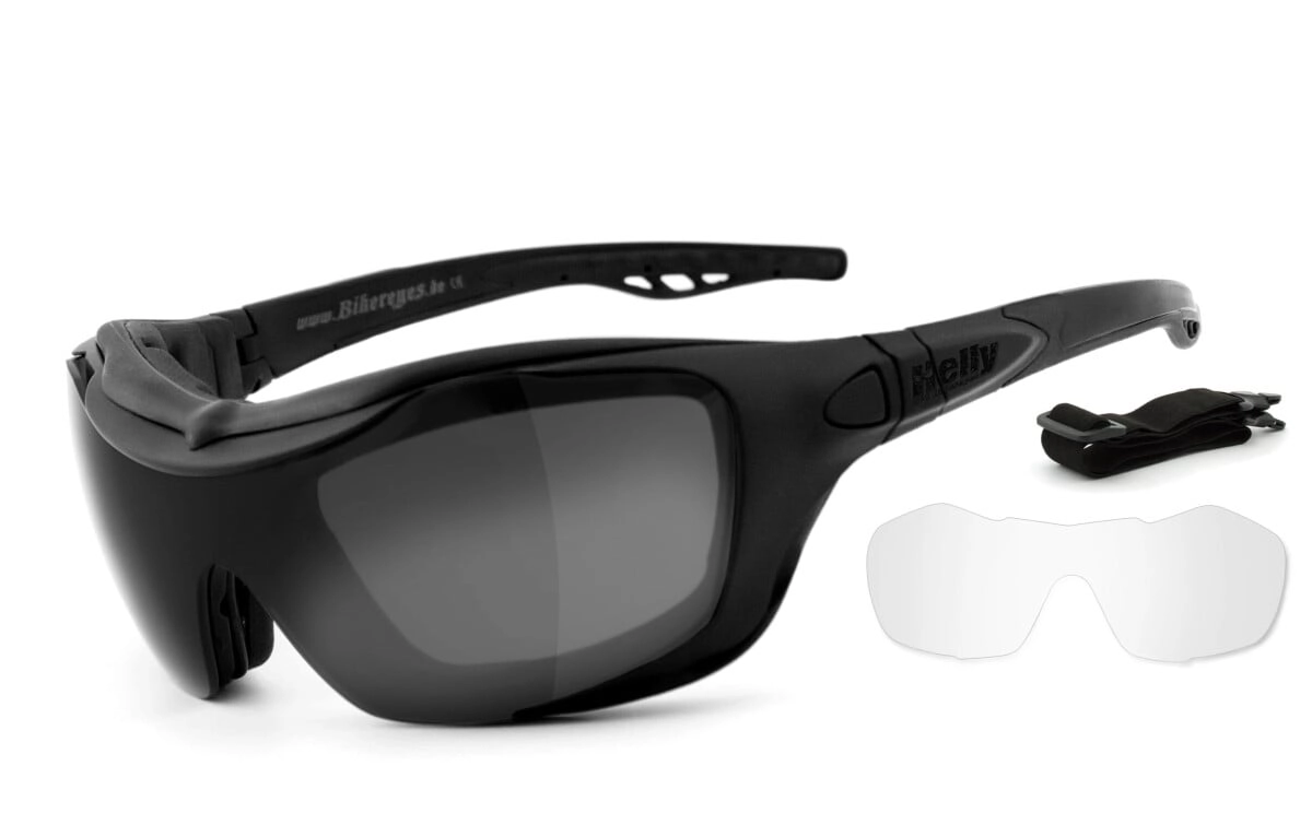 Anfertigung in Deiner individuellen Sehstärke möglich, Motorradbrille, Bikerbrille, Multifunktionsbrille, Besonders ergonomische Passform mit Polster, Steinschlagbeständig nach DIN EN 166, HLT® Qualit