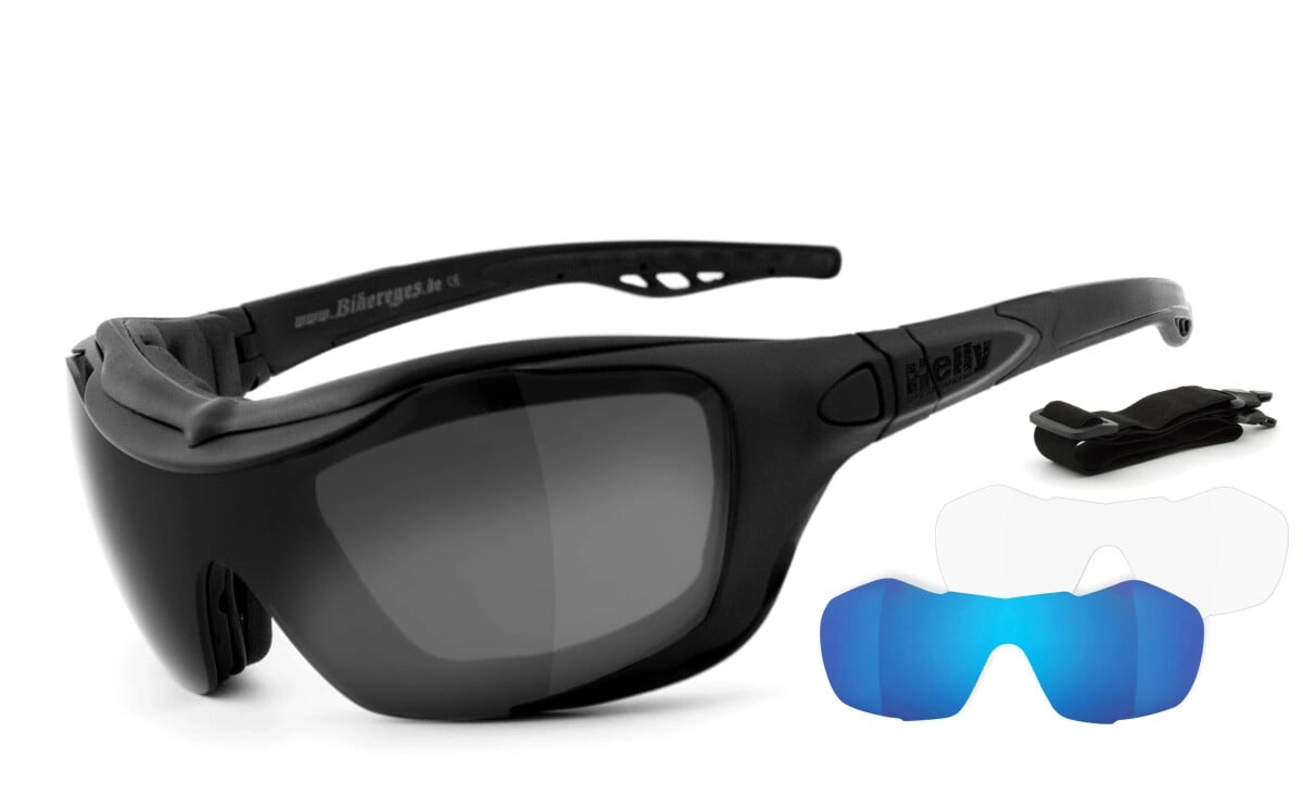 Anfertigung in Deiner individuellen Sehstärke möglich, Motorradbrille, Bikerbrille, Multifunktionsbrille, Besonders ergonomische Passform mit Polster, Steinschlagbeständig nach DIN EN 166, HLT® Qualit