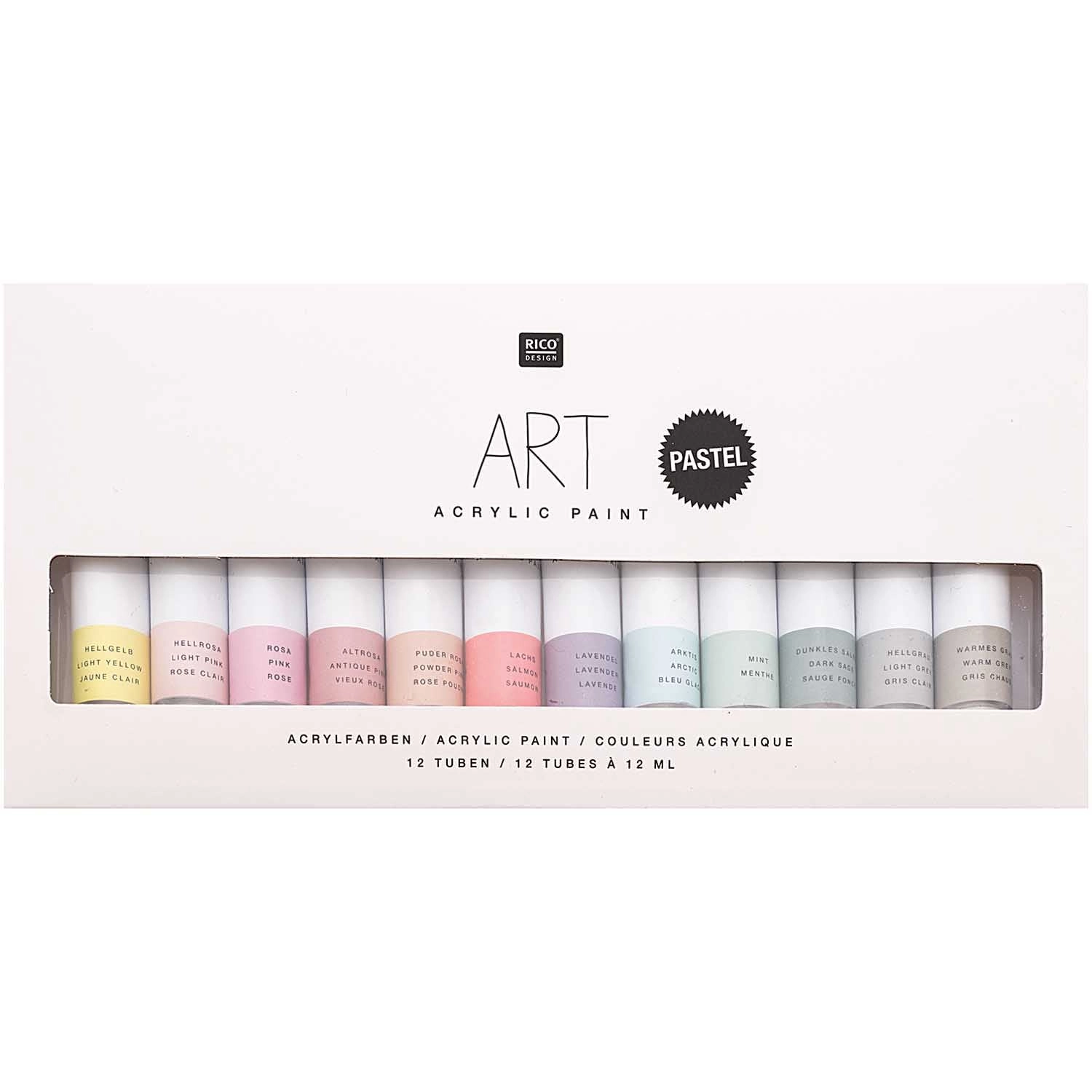 ART Acrylfarben-Set Pastell 12x12ml