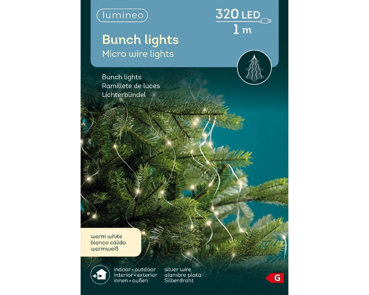 Lichterbündel Bunch Lights 320 LED 1 m warm weiß, Silberdraht