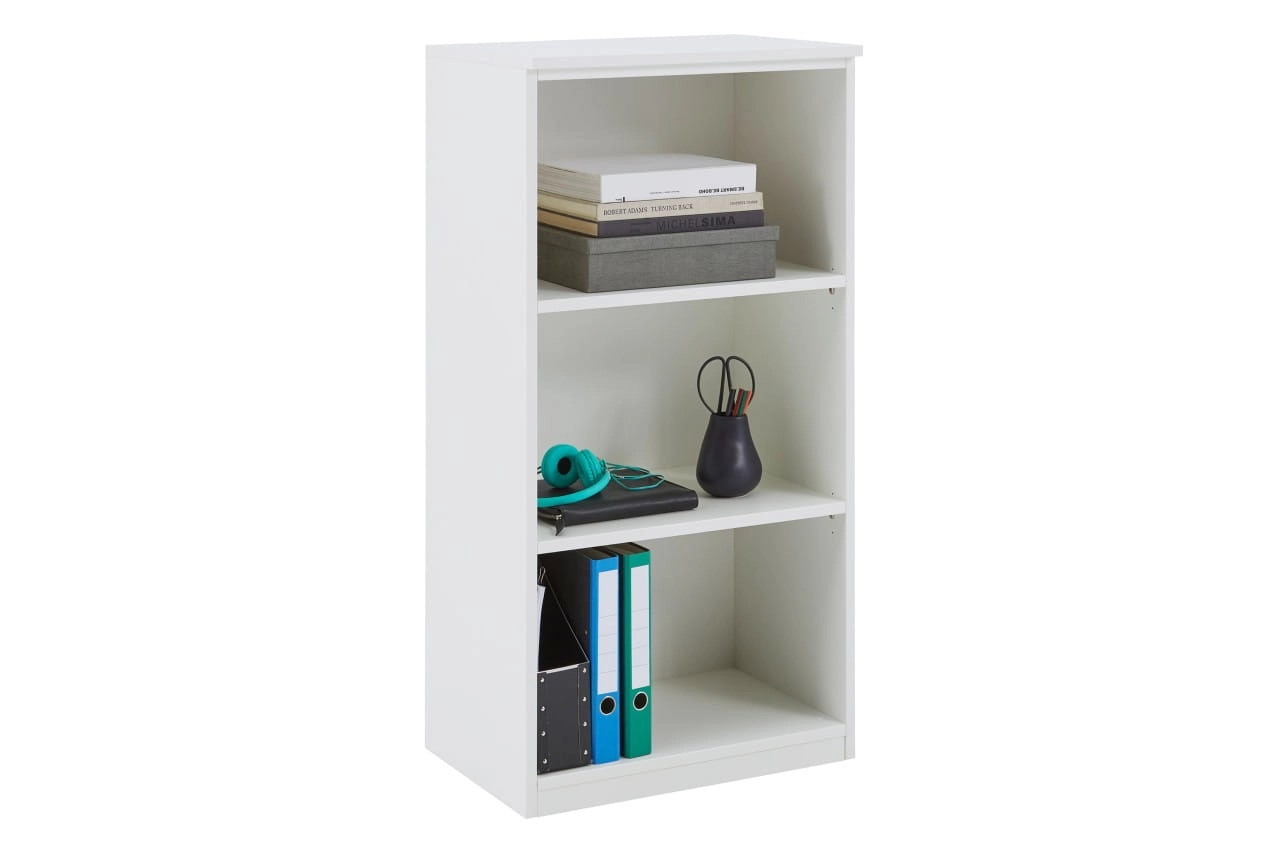 Regal weiß 60 x 116,3 x 40,3 cm – 3, Ordner Ordnerregal, Büro-Regal für Ordner, Aktenregal, Bücherregal 2 Einlegeböden