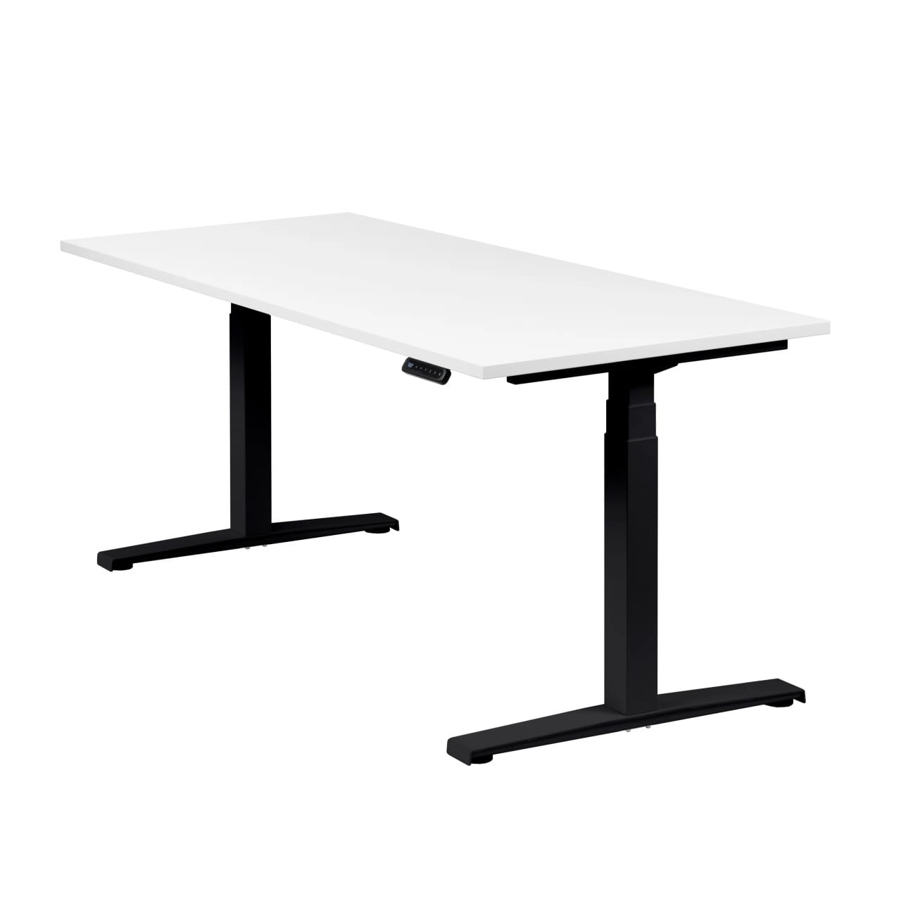 Höhenverstellbarer Schreibtisch "Basic Line", schwarz, Tischplatte 180 x 80 cm weiß, elektrisch höhenverstellbar, Stehschreibtisch, Tischgestell