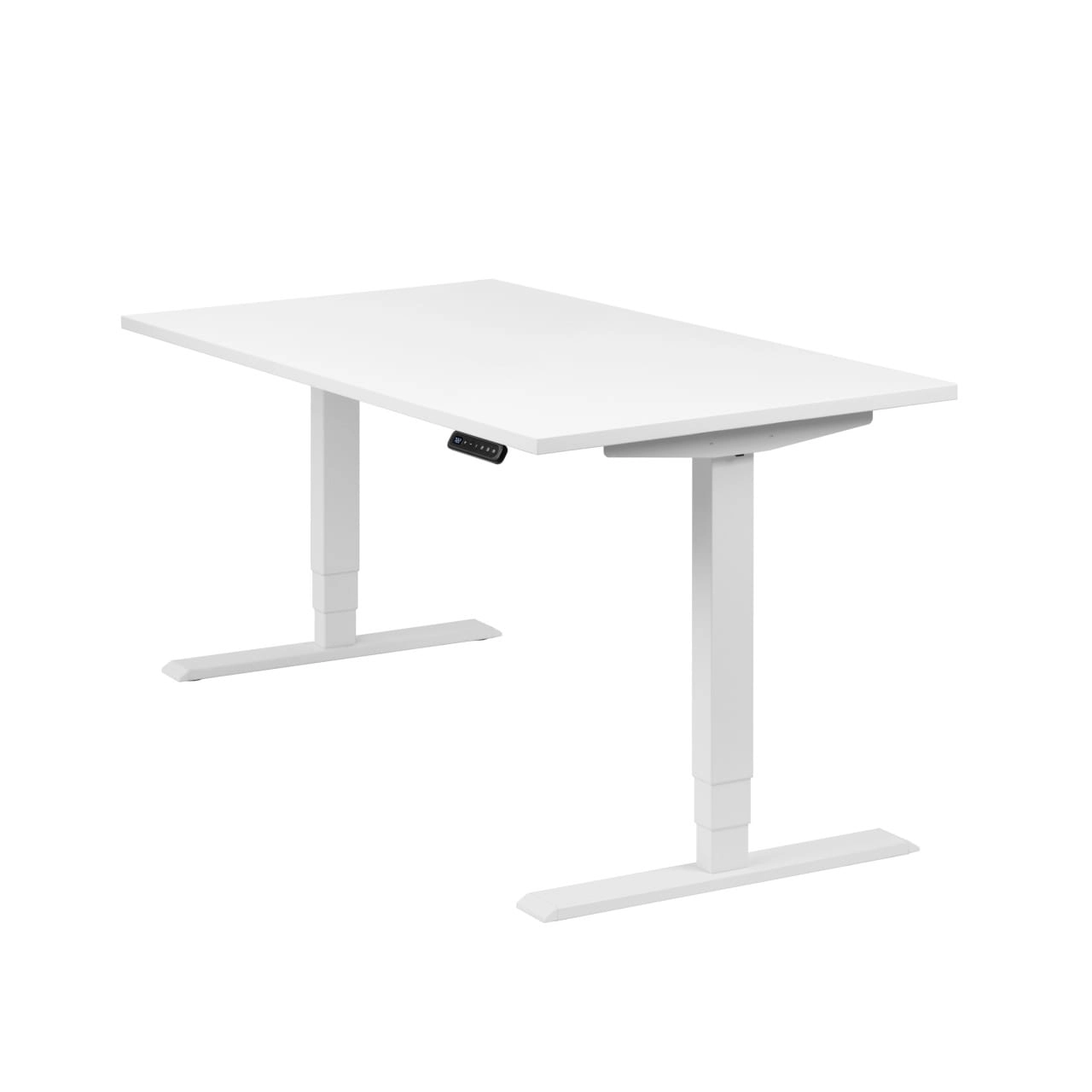 Höhenverstellbarer Schreibtisch "Homedesk", weiß, Tischplatte 140 x 80 cm weiß, elektrisch höhenverstellbar, Stehschreibtisch, Tischgestell