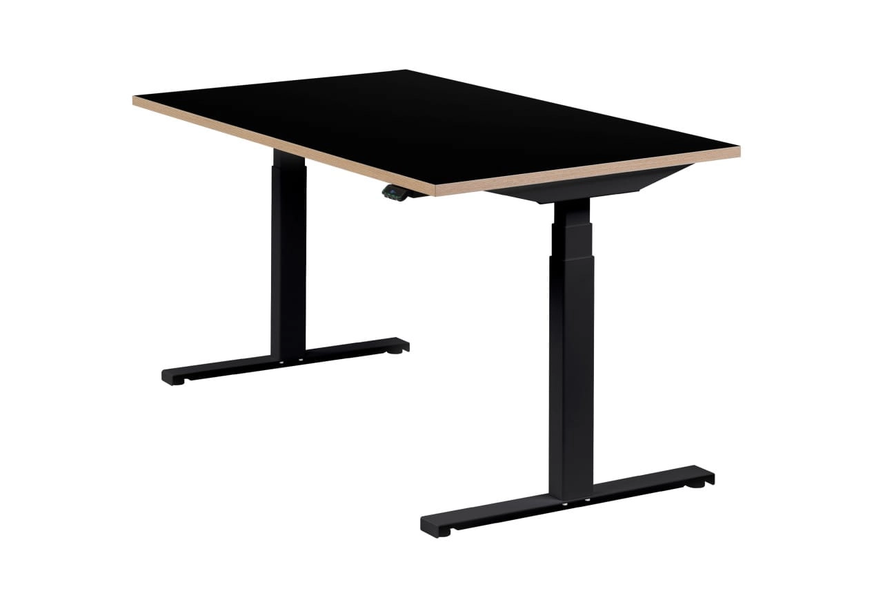 Höhenverstellbarer Schreibtisch "Easydesk", schwarz, Tischplatte 140 x 80 cm schwarz, elektrisch höhenverstellbar, Stehschreibtisch, Tischgestell