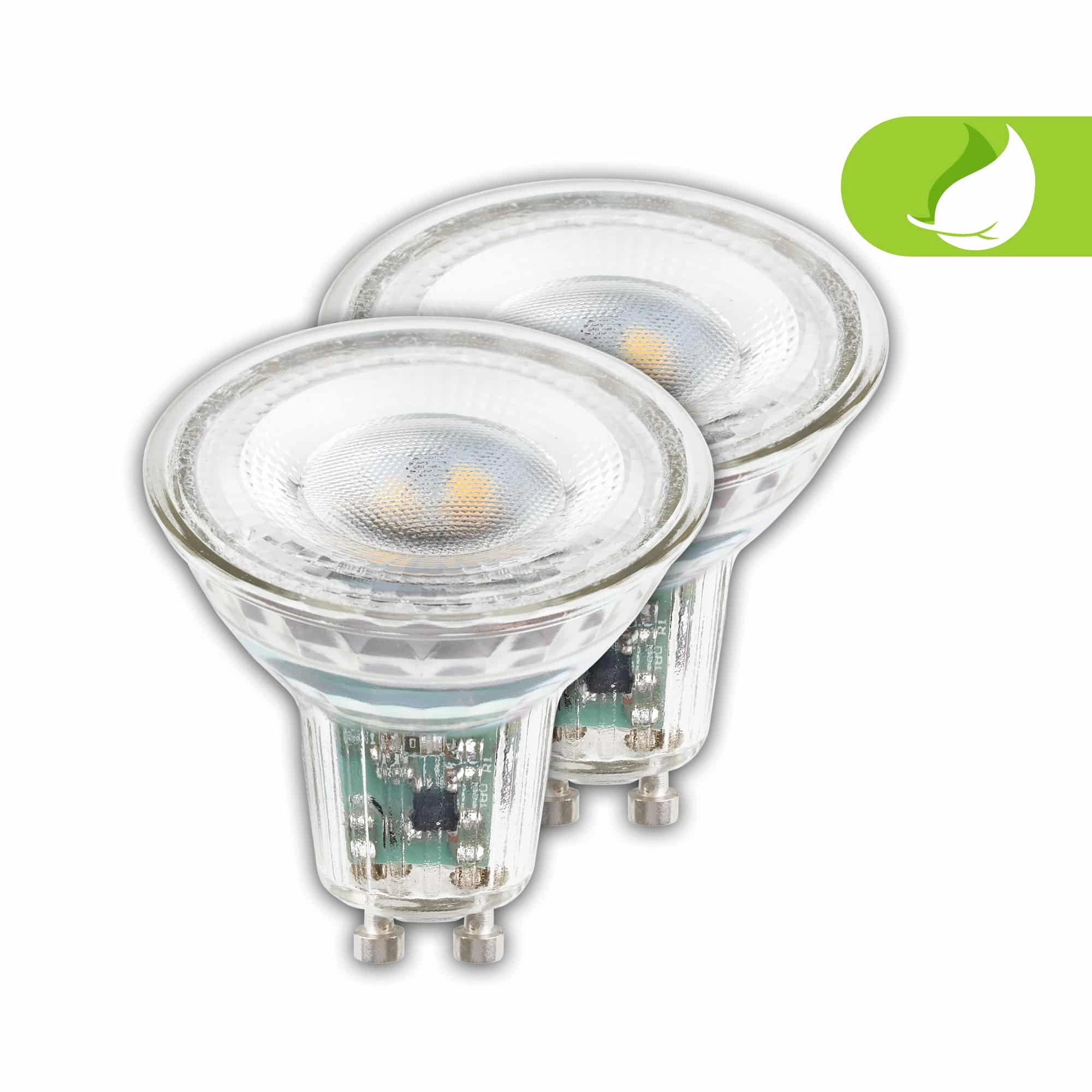 Briloner EEK A 2er Set LED Lampe GU10, Warmweißes Licht, Glas