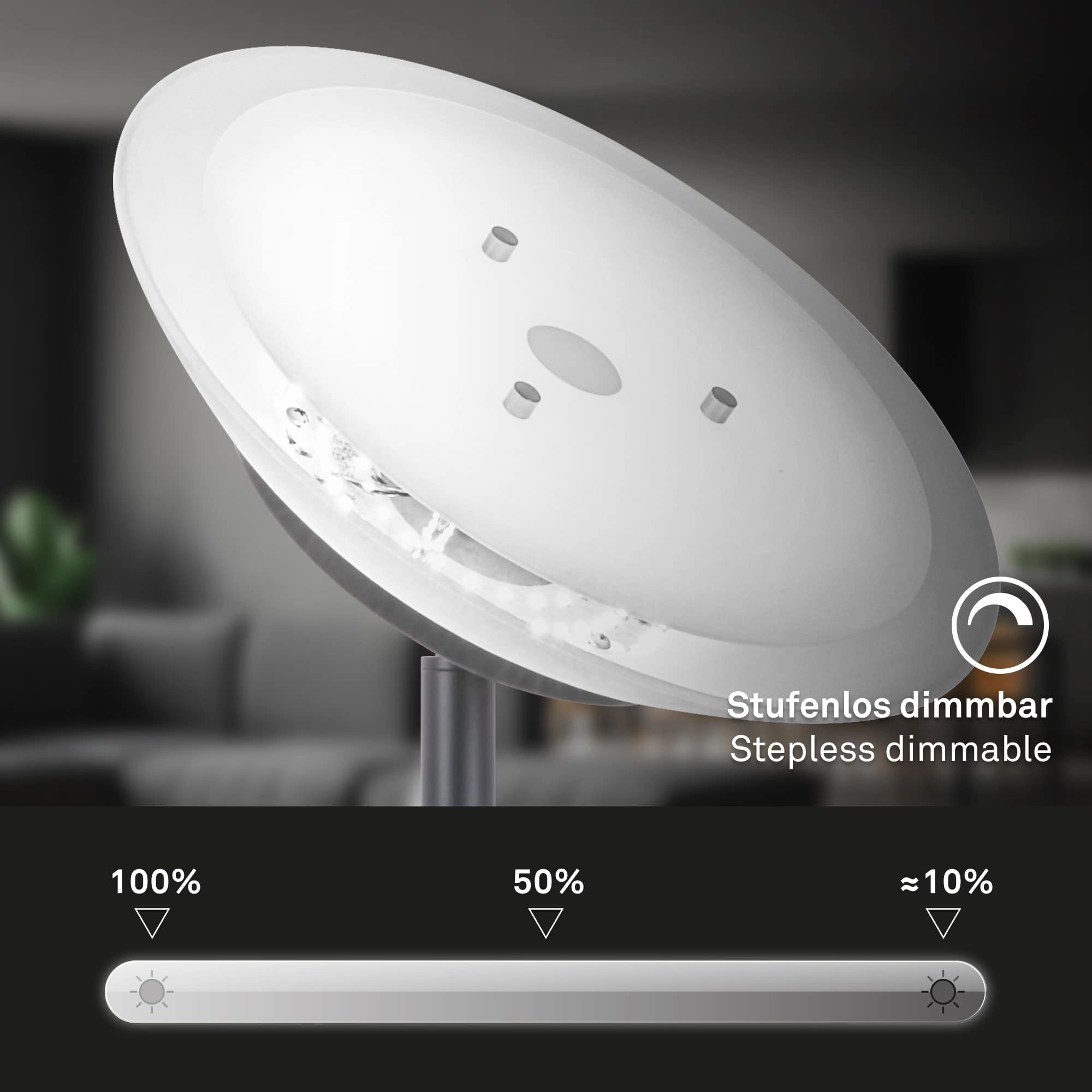Briloner Suda LED Stehlampe, Lesearm, CCT, Dimmbar, Anthrazit
