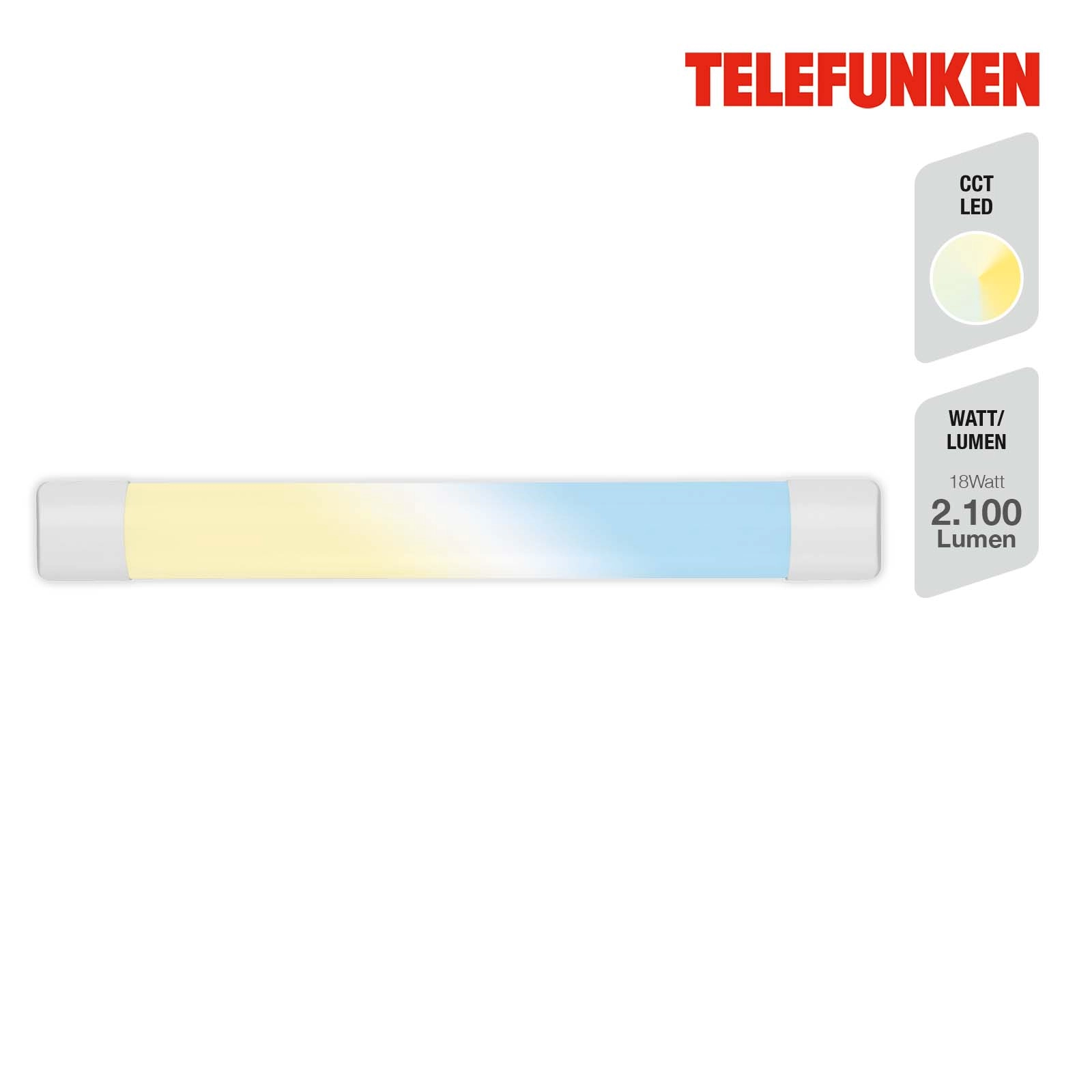 TELEFUNKEN LED CCT Unterbauleuchte 60 cm 18W 2100lm weiß