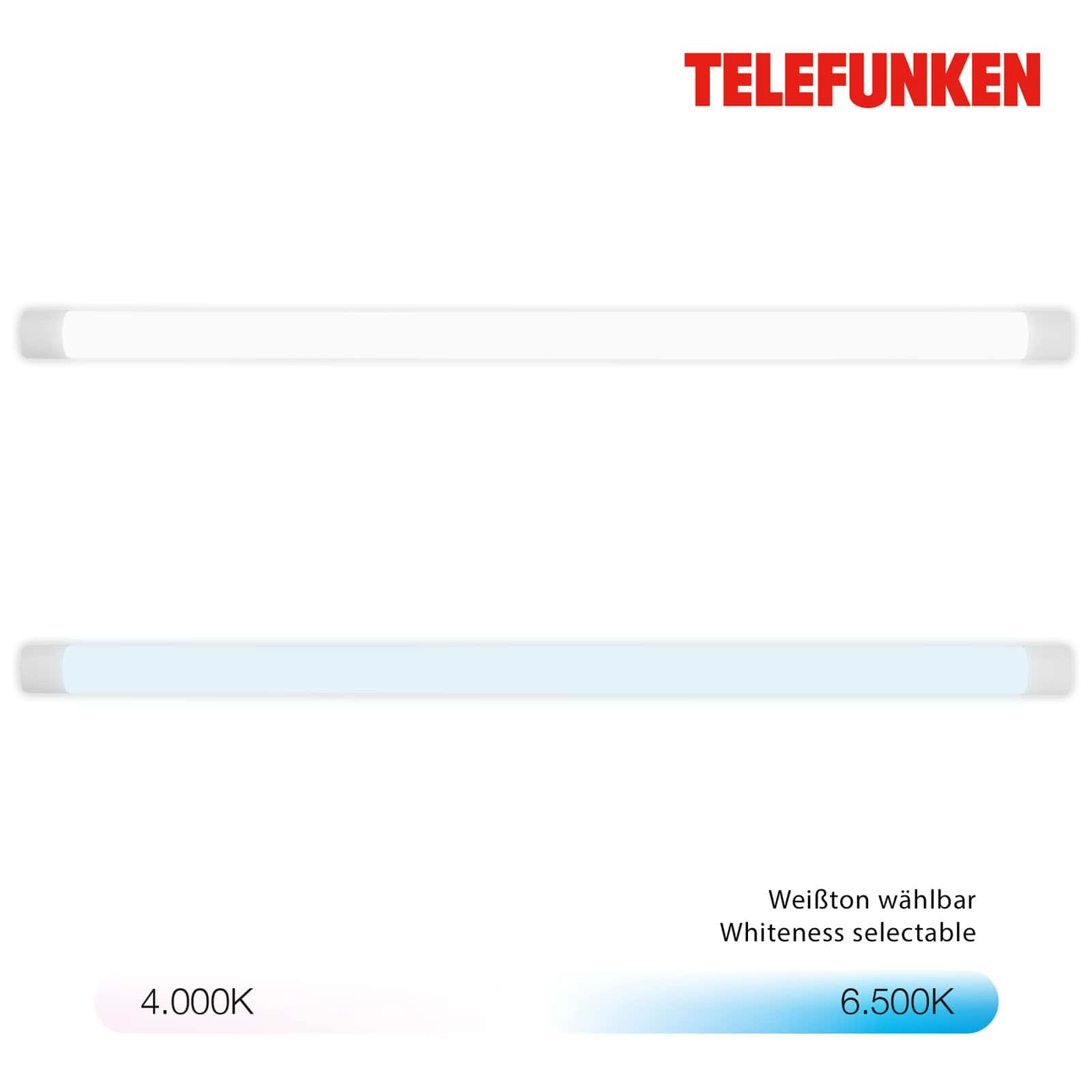 Telefunken CCT Langfeldleuchte, 120 cm, 33 W, 3650 lm, Weiß