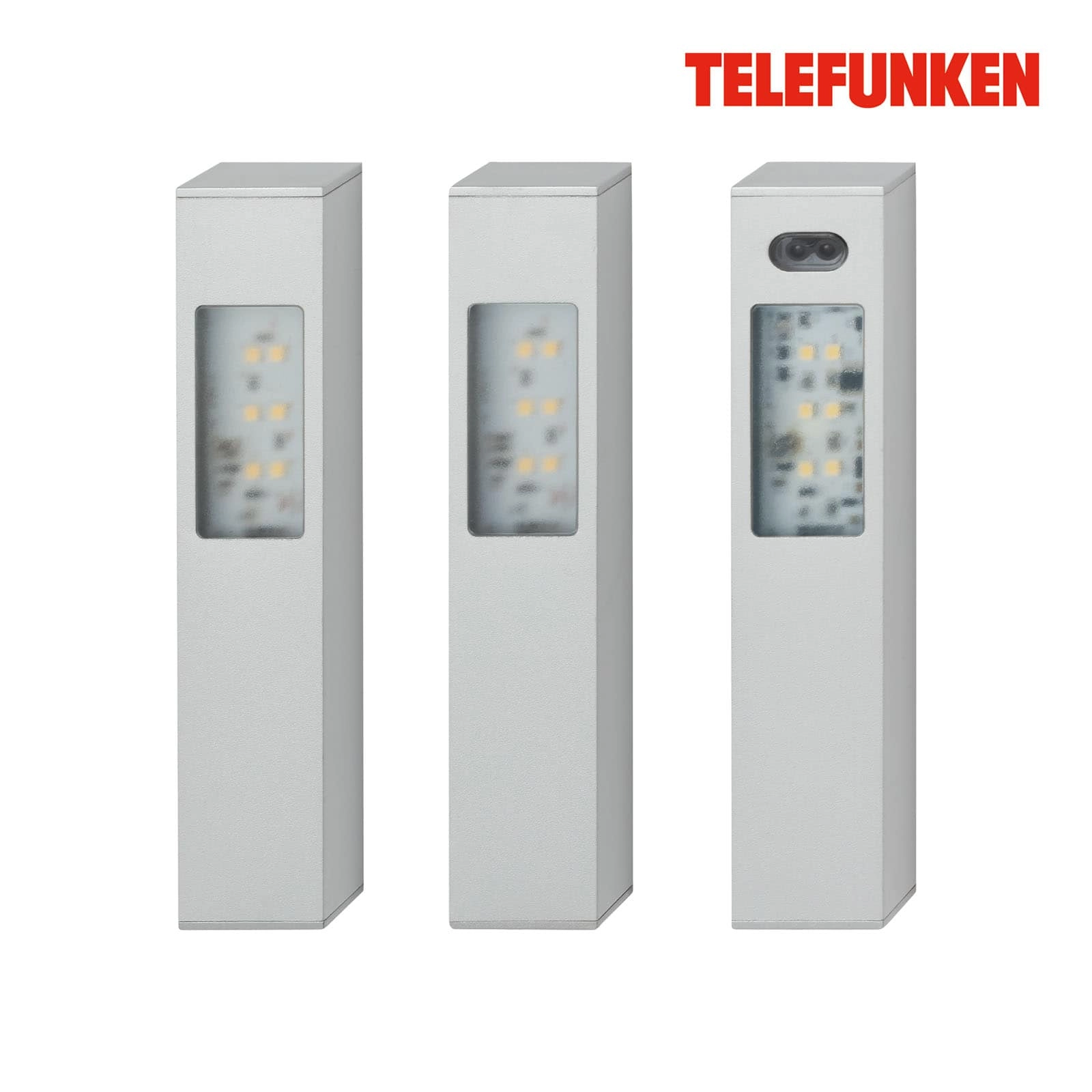 Telefunken 3er Set Sensor Möbelunterbauleuchte, 16 cm, 2,5 W, 180 lm, Aluminium