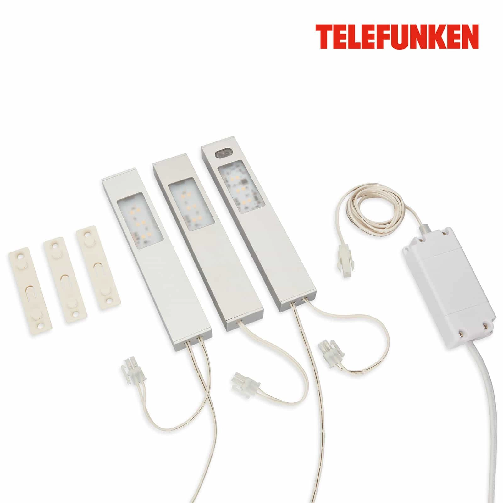 Telefunken 3er Set Sensor Möbelunterbauleuchte, 16 cm, 2,5 W, 180 lm, Aluminium