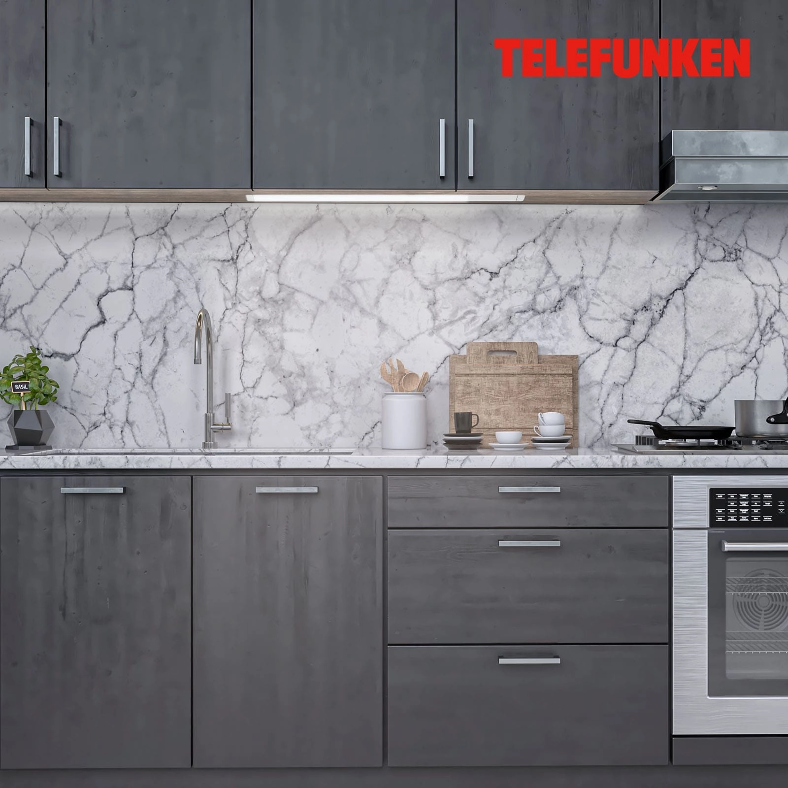 TELEFUNKEN LED Unterbauleuchte 57,5 cm 10W 1100lm silber