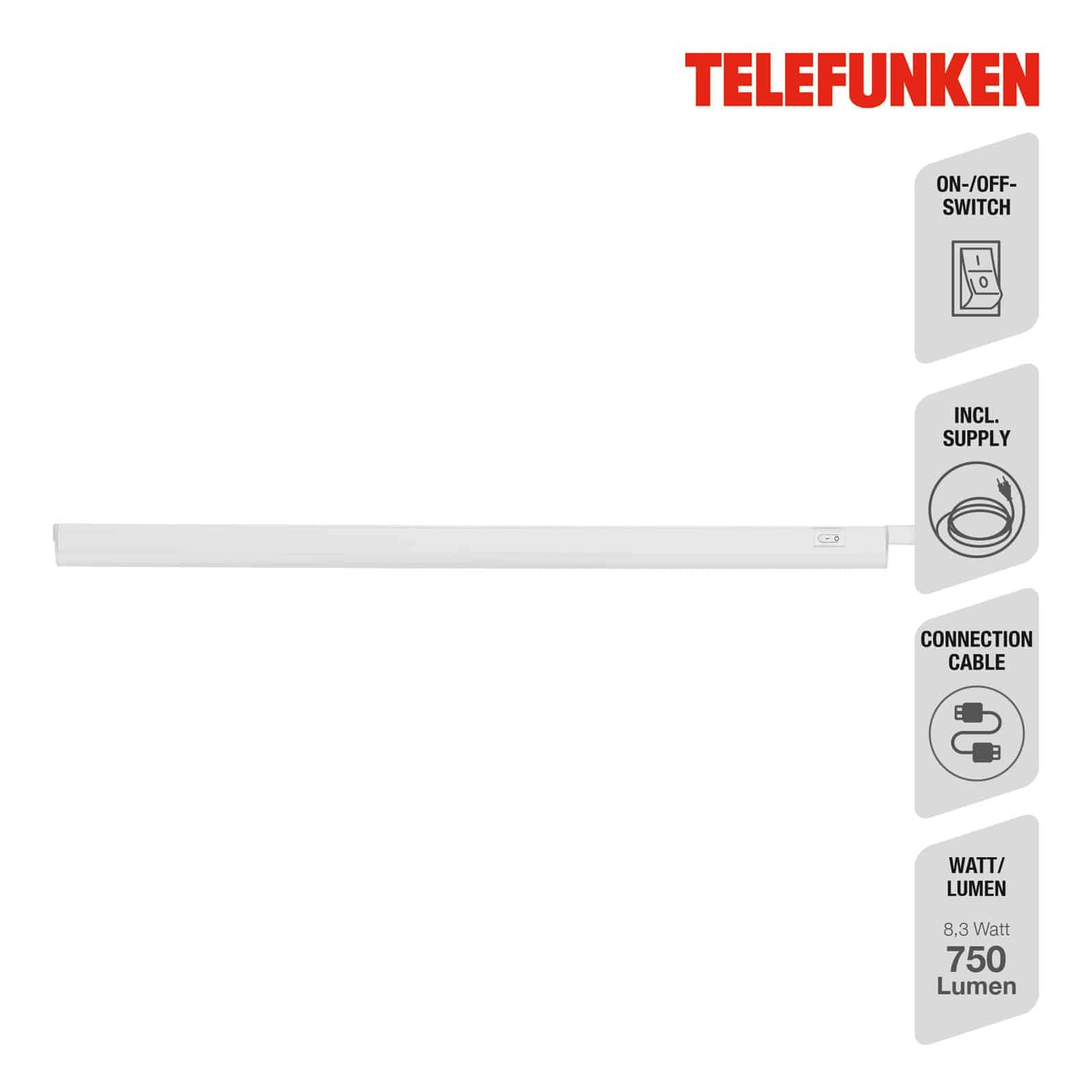 TELEFUNKEN LED Unterbauleuchte 57,5 cm 8,3W 750lm weiß