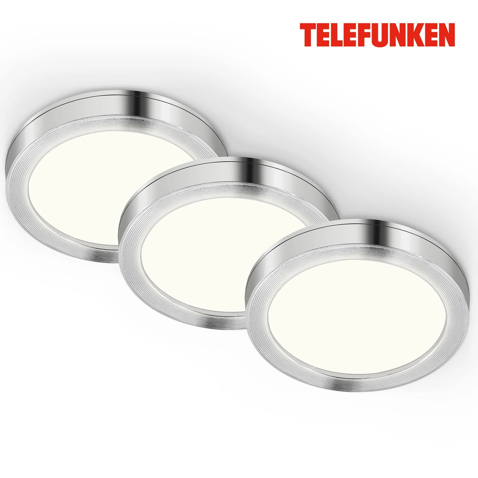 Telefunken 3er Set Unterbauleuchte, Ø 6 cm, 1,8 W, 170 lm, Aluminium