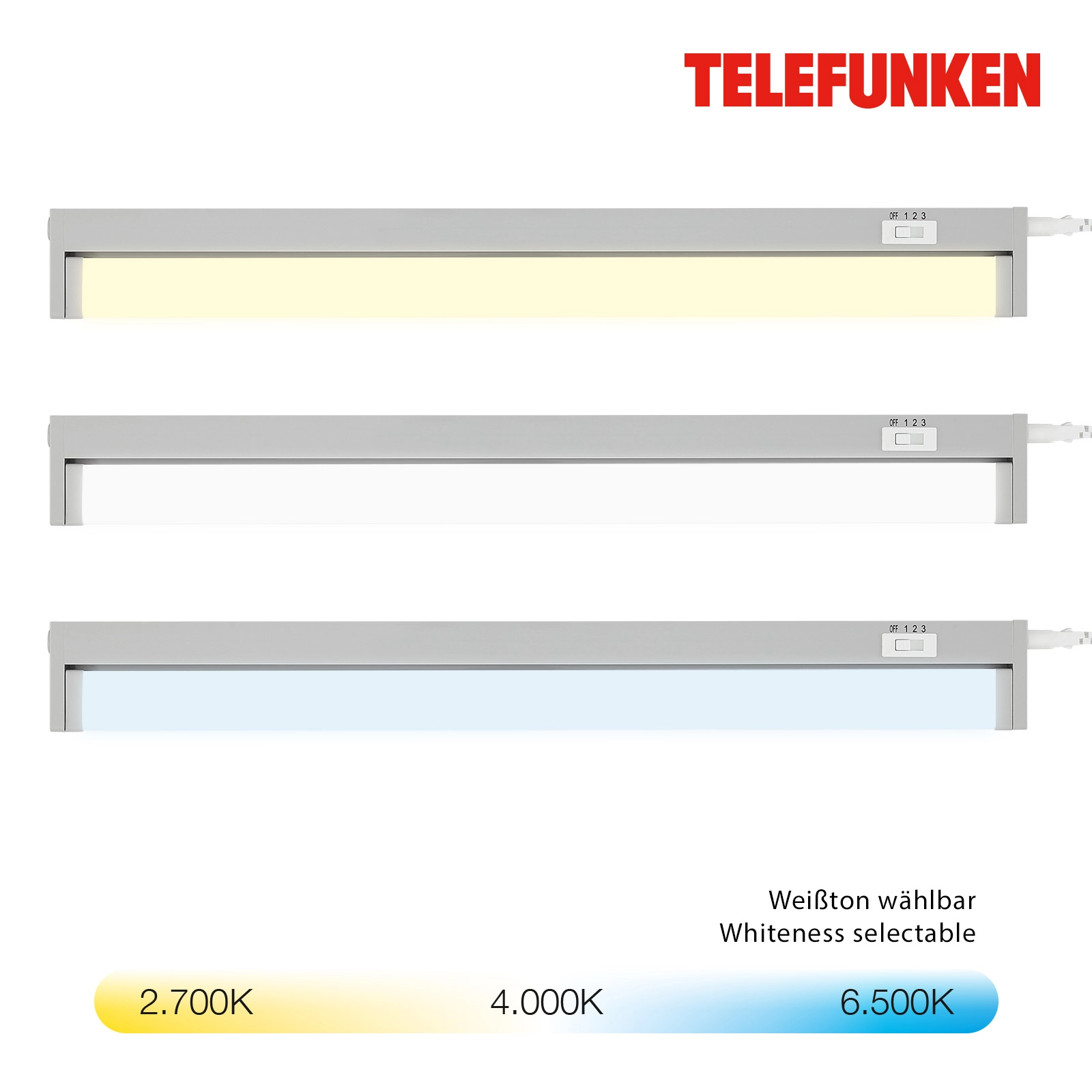 TELEFUNKEN LED Unterbauleuchte 54,5 cm 6,5W 700lm grau