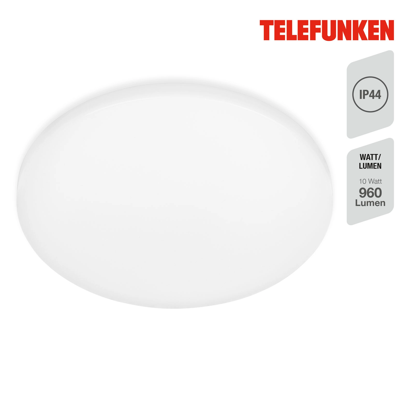 LED Deckenleuchte, 22 cm, 10W, 960lm, weiß