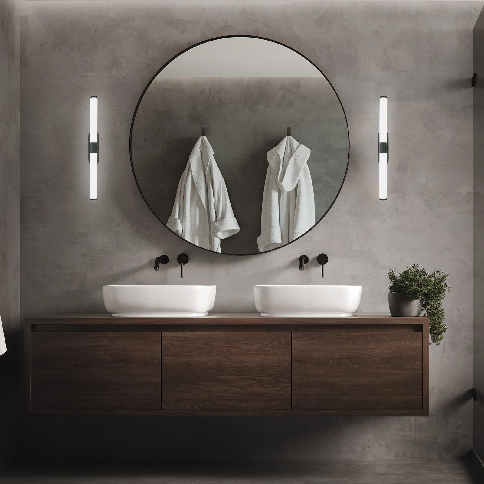LED Spiegelleuchte 40 cm 6 W 720lm schwarz