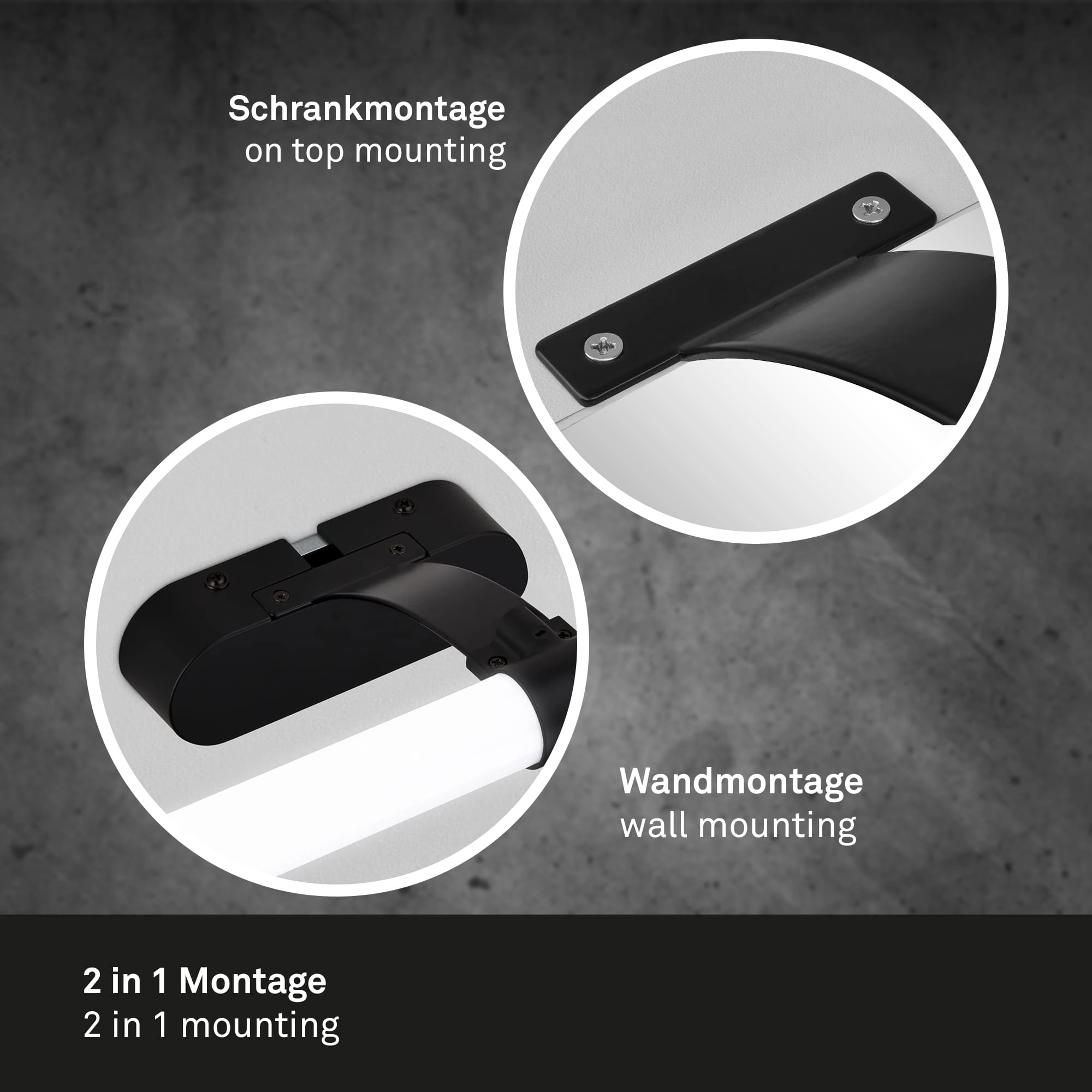 LED Spiegelleuchte 40 cm 6 Watt 720lm schwarz