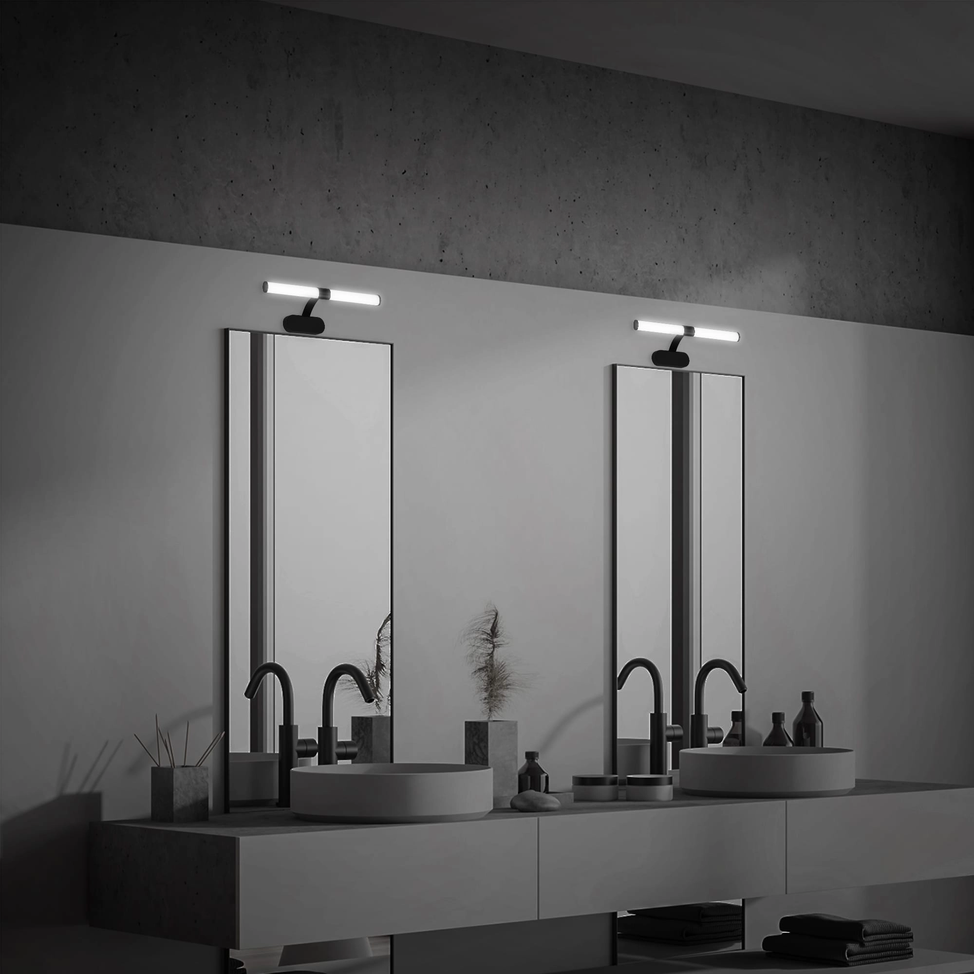 LED Spiegelleuchte 40 cm 6 Watt 720lm schwarz