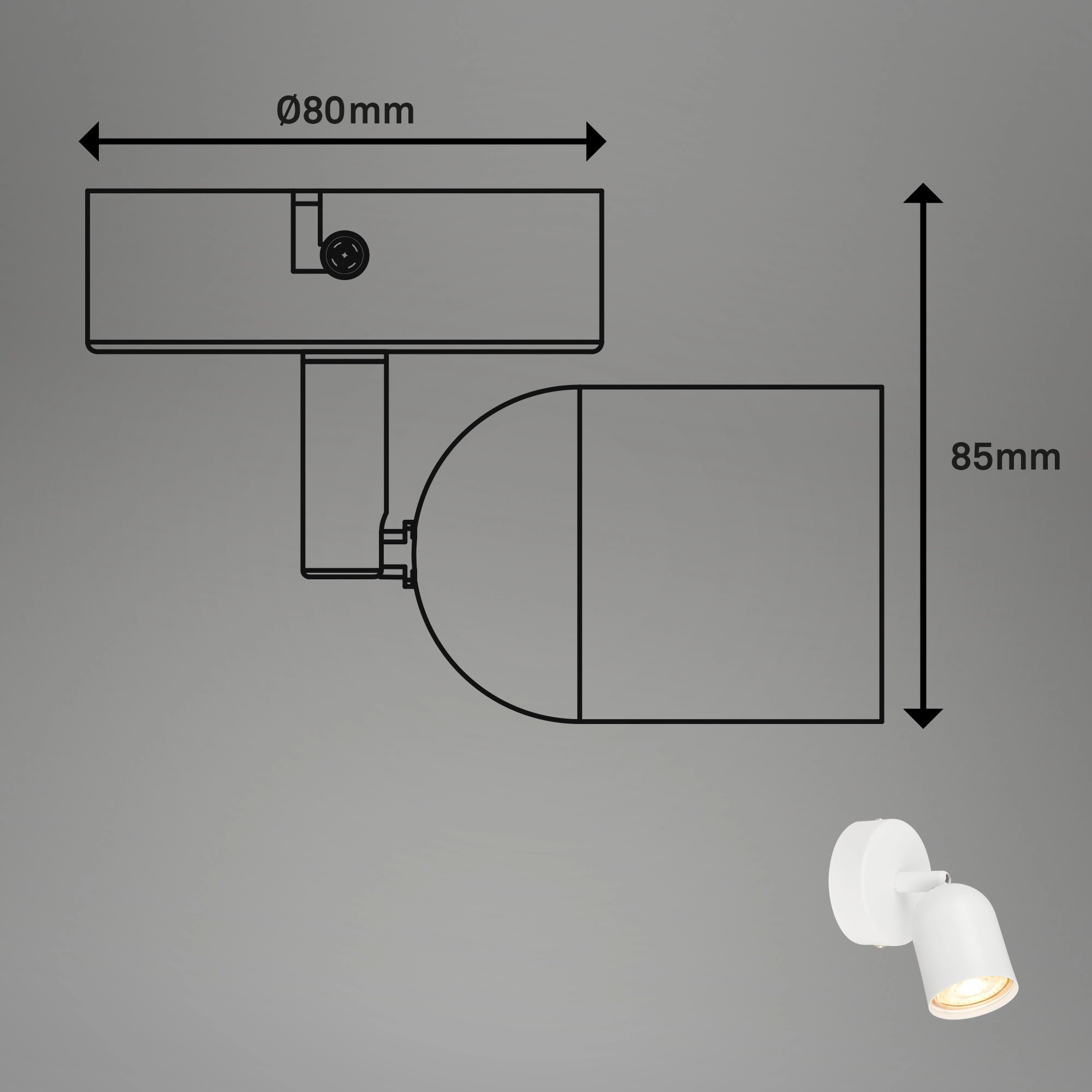 Spot, 8 cm, 1x GU10, max. 9W, weiß