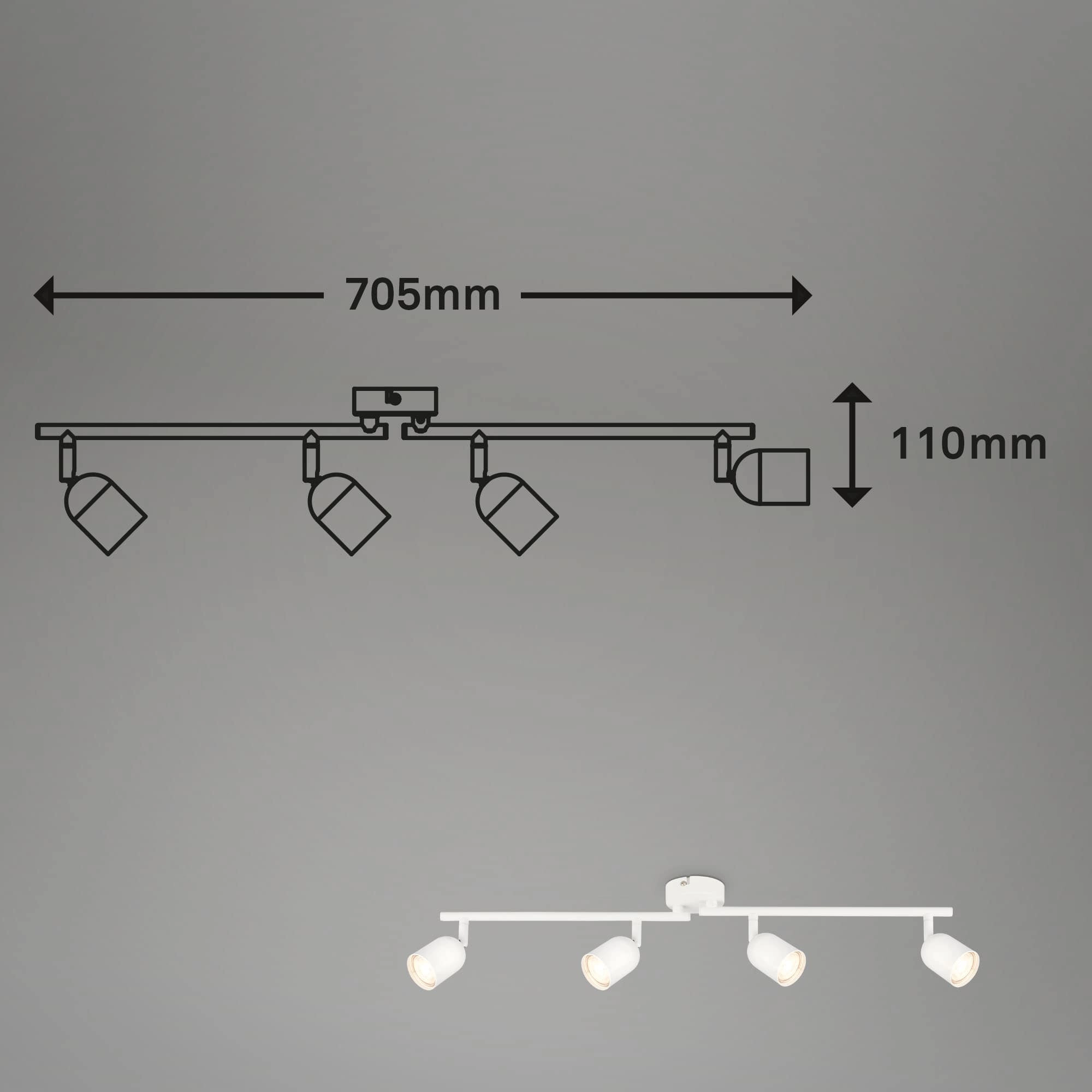 Spot, 70,5 cm, 4x GU10, max. 9W, weiß