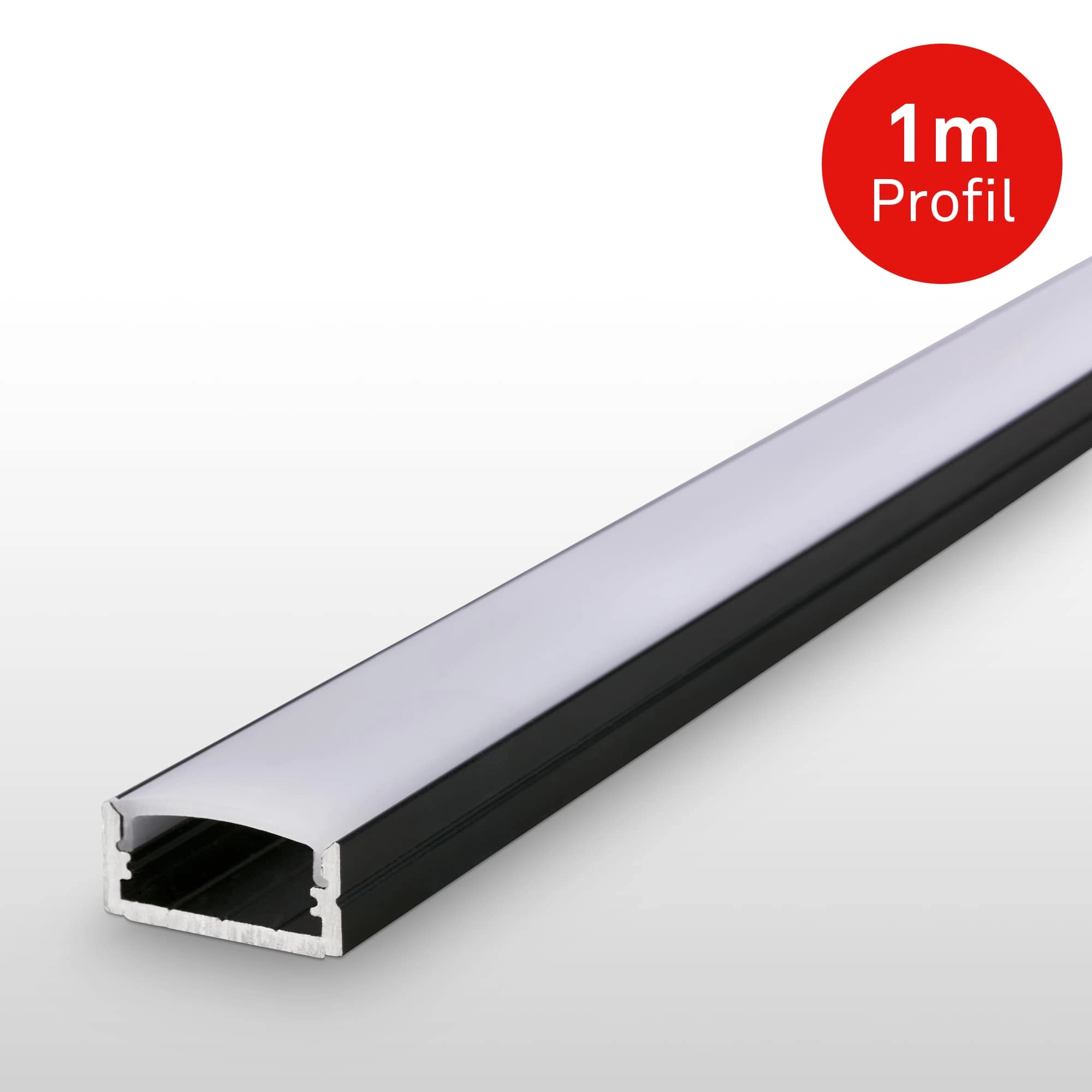 Pimp Your Stripe Aluminiumprofil 1m, Diffusorabdeckung, selbstklebend, schwarz