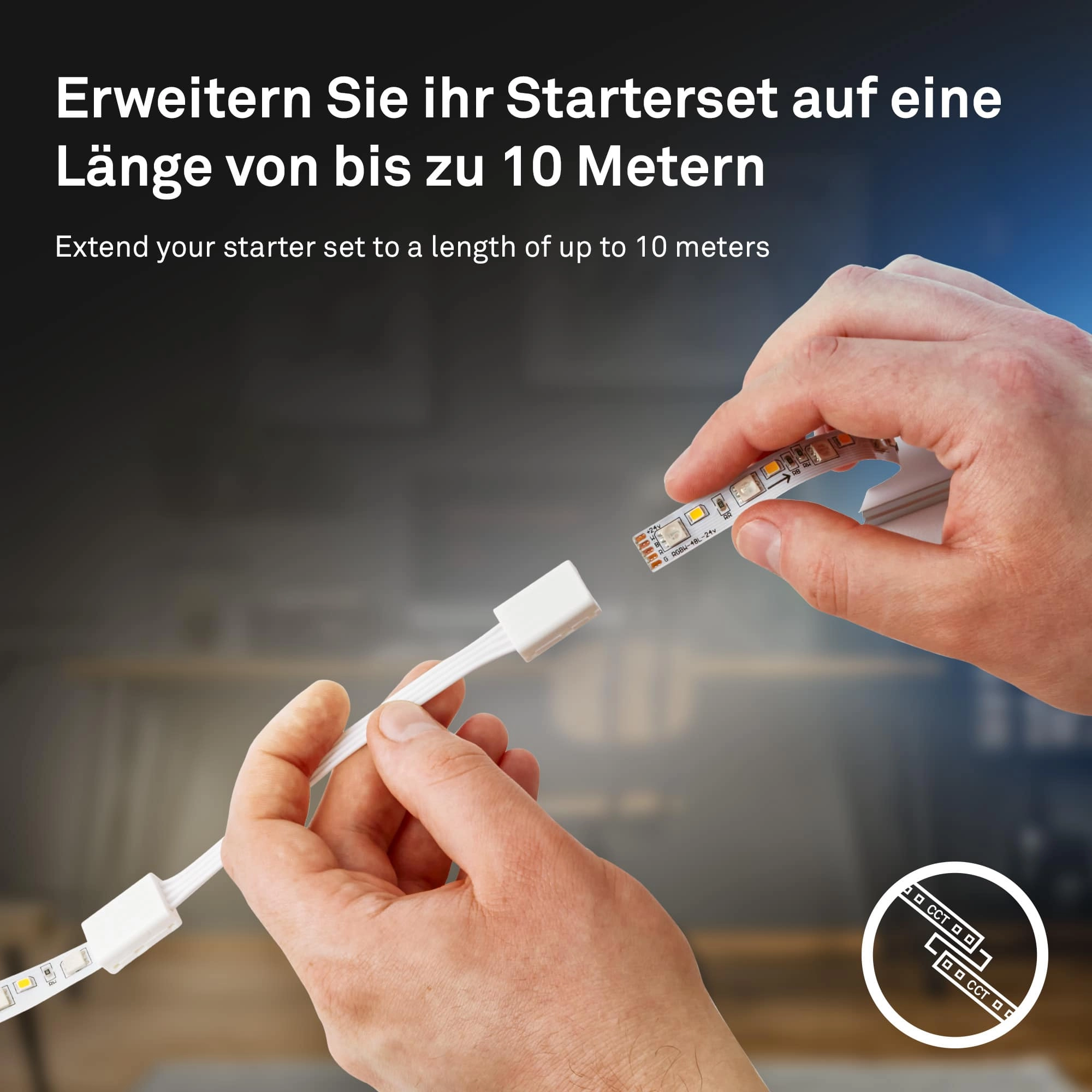 Pimp Your Stripe Starterset LED Strip 2m, WiFi, CCT, Sprachsteuerung