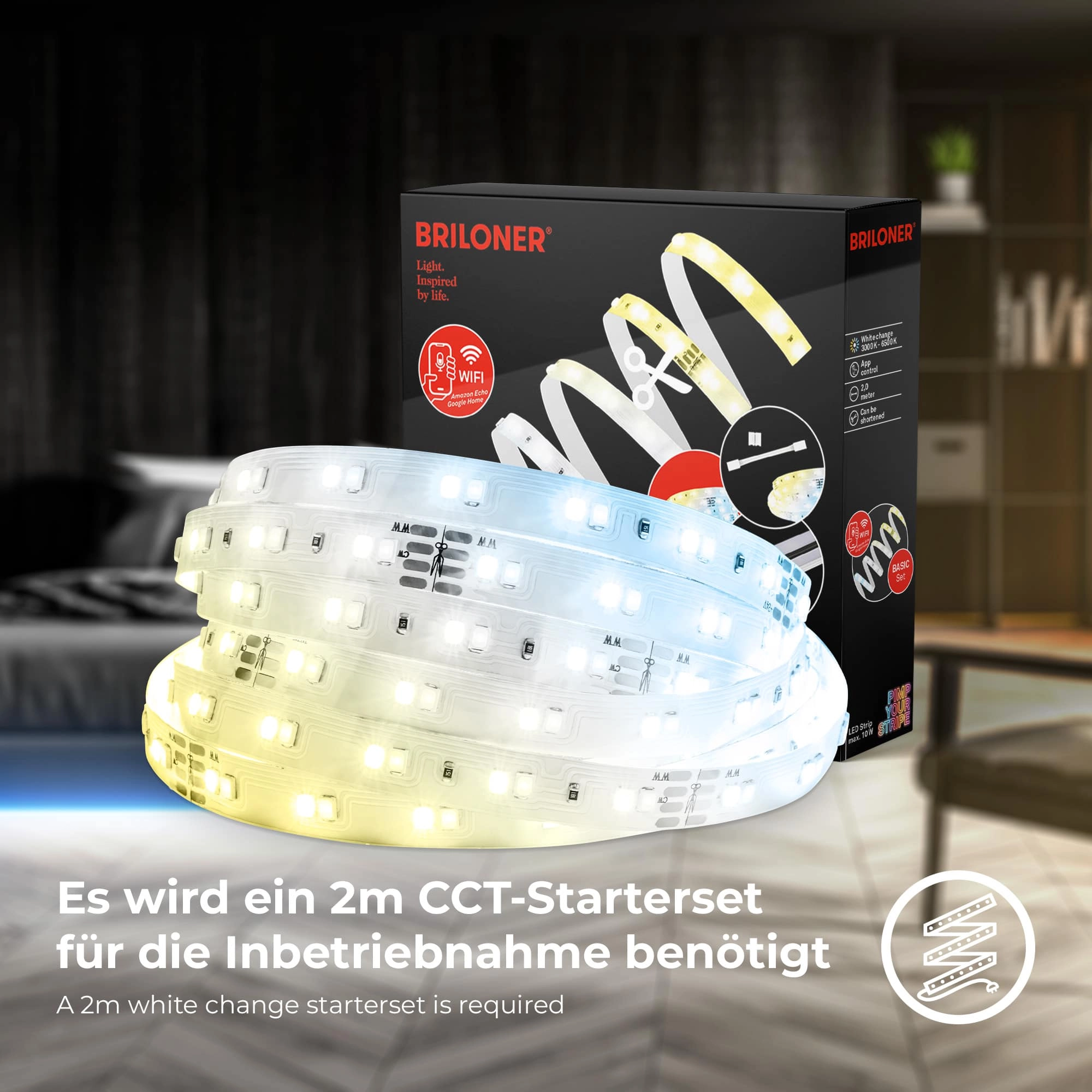 Pimp Your Stripe Erweiterungsset LED Strip 4m, CCT, Fernbedienung