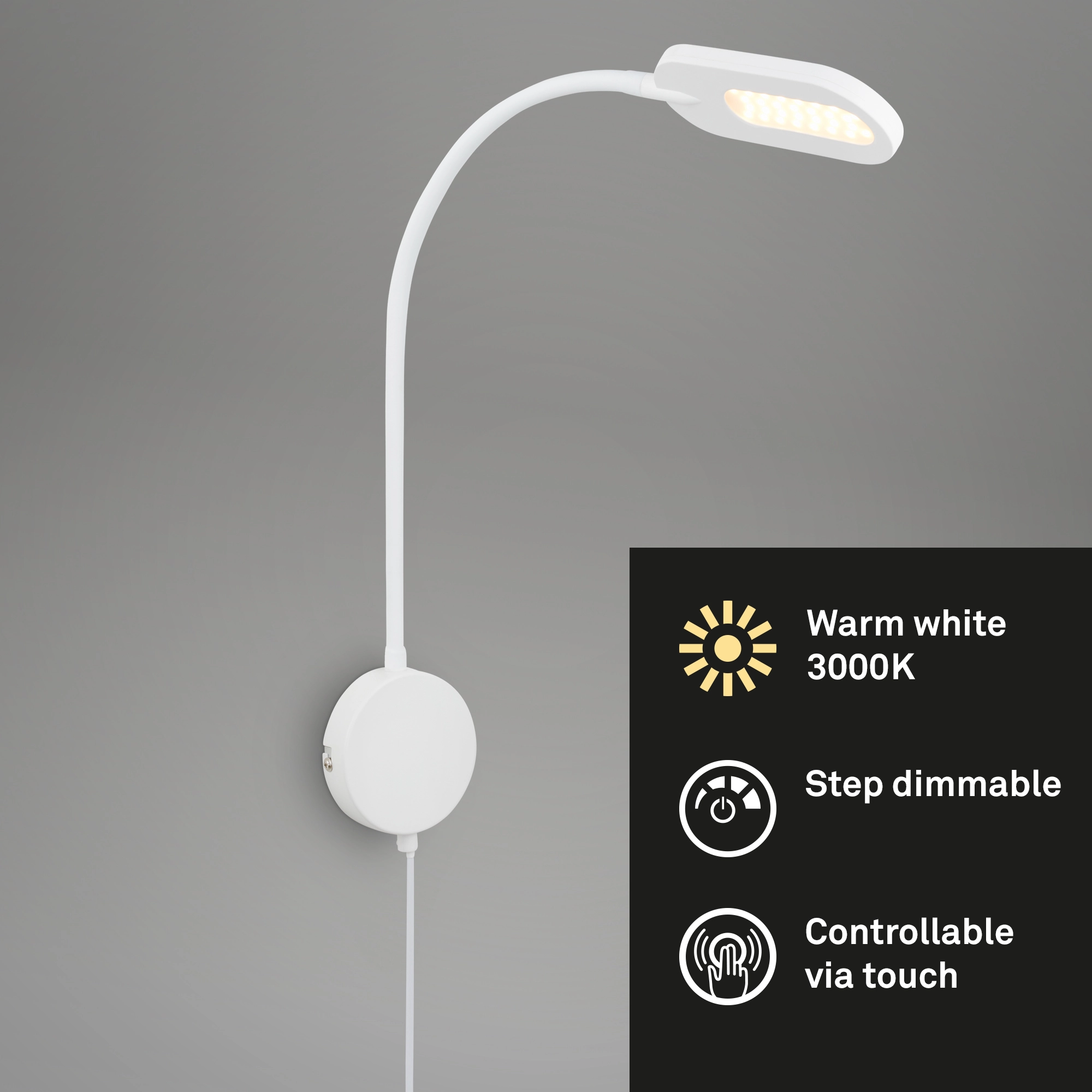 Wandleuchte, 52 cm, 6W, 650lm, weiß