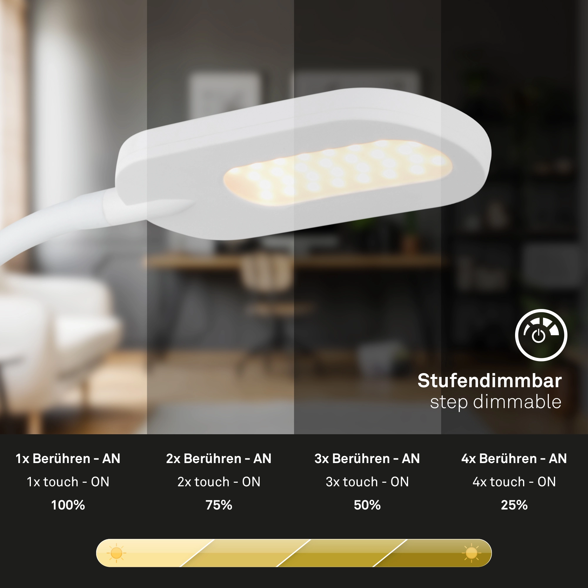 Wandleuchte, 52 cm, 6W, 650lm, weiß