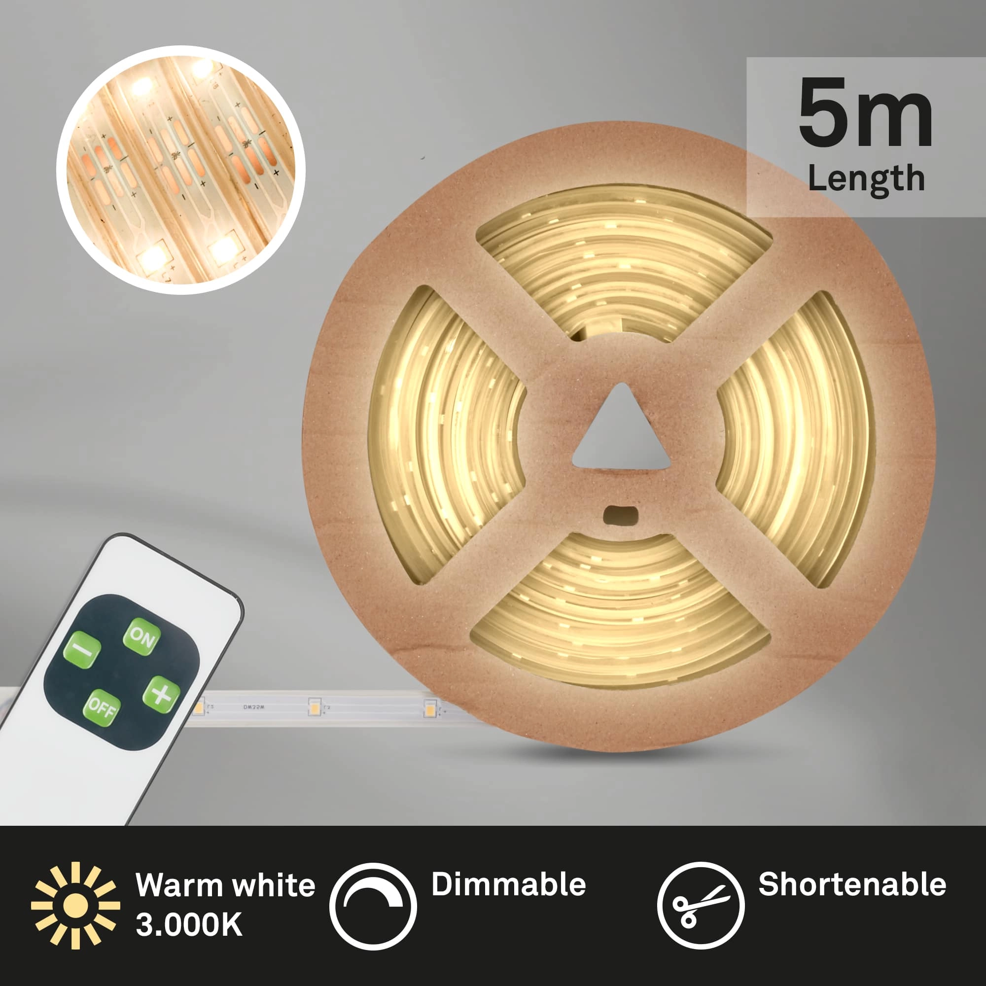 LED Streifen, 500 cm, 15W, 240lm, 3000K, IP44